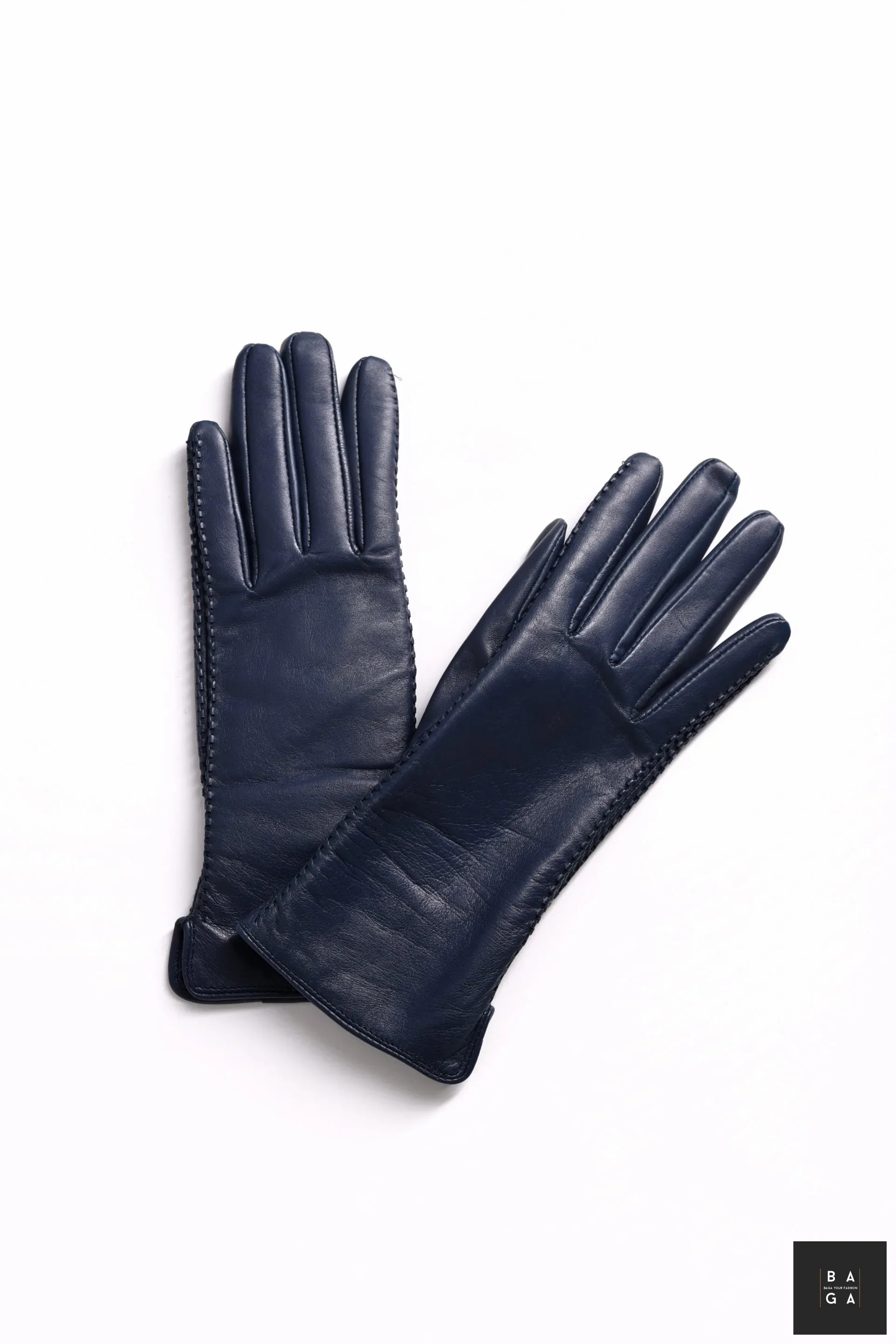 Ръкавици Дамски ръкавици от естествена кожа в тъмно син цвят