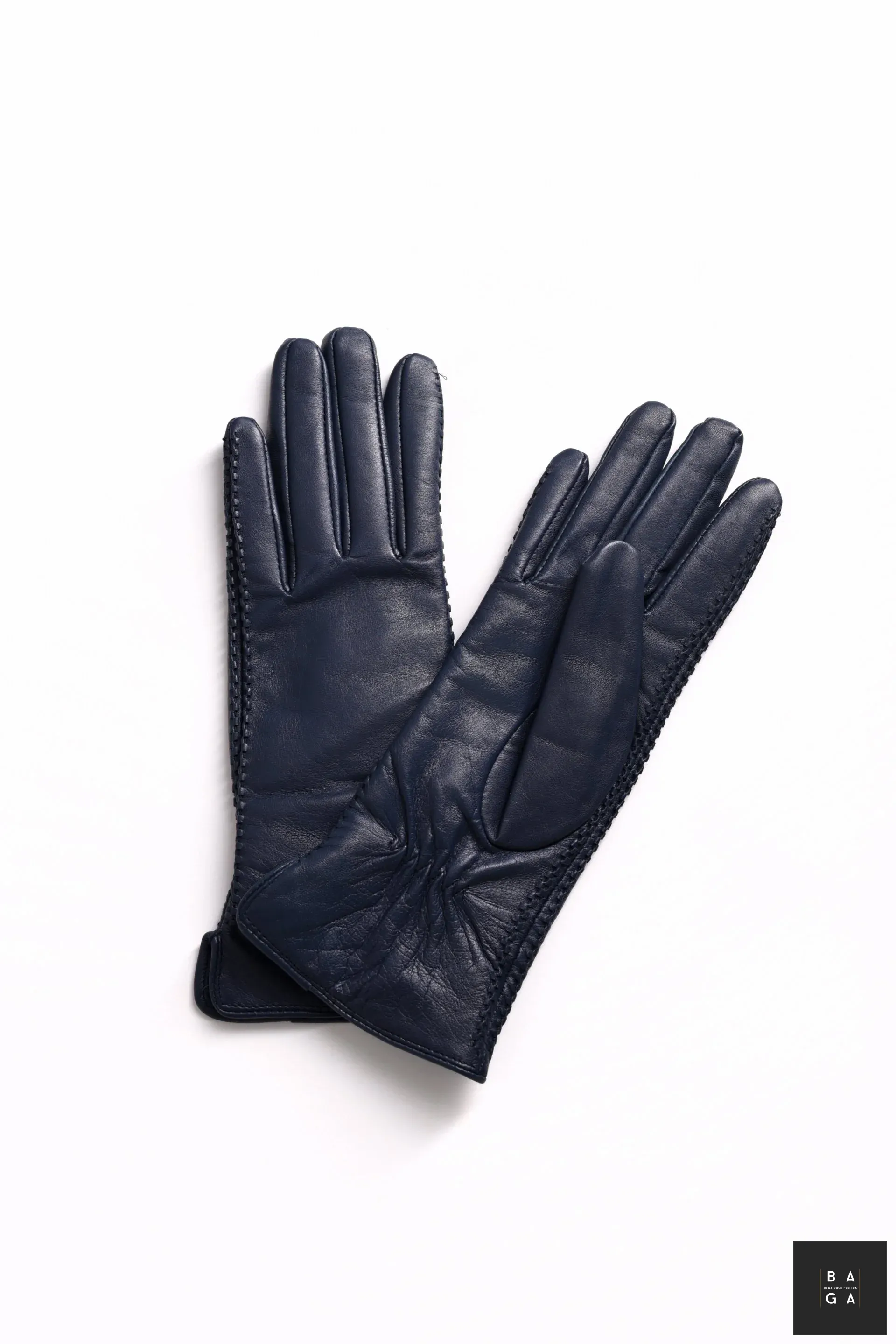 Ръкавици Дамски ръкавици от естествена кожа в тъмно син цвят