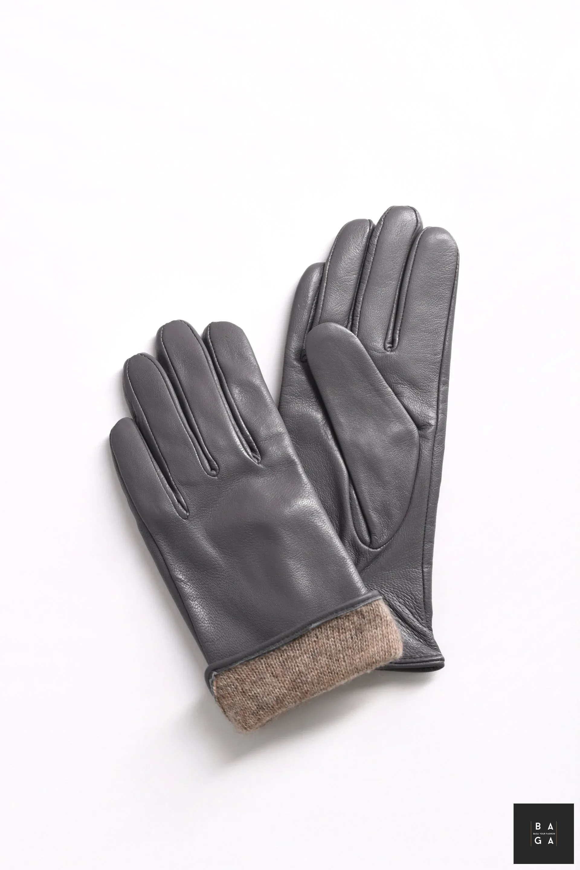 Ръкавици Дамски ръкавици от естествена кожа в сив цвят