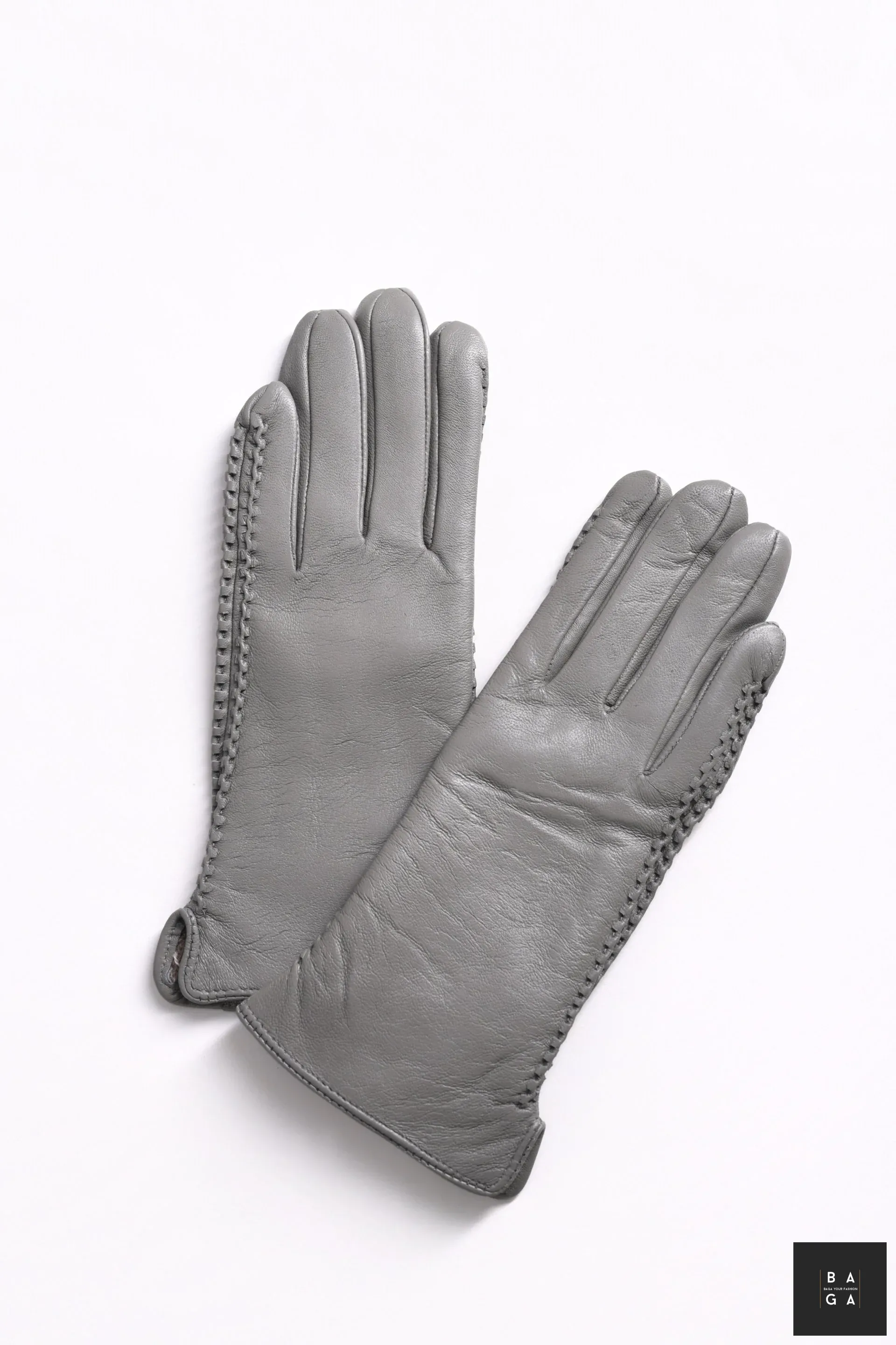 Ръкавици Дамски ръкавици от естествена кожа в сив цвят