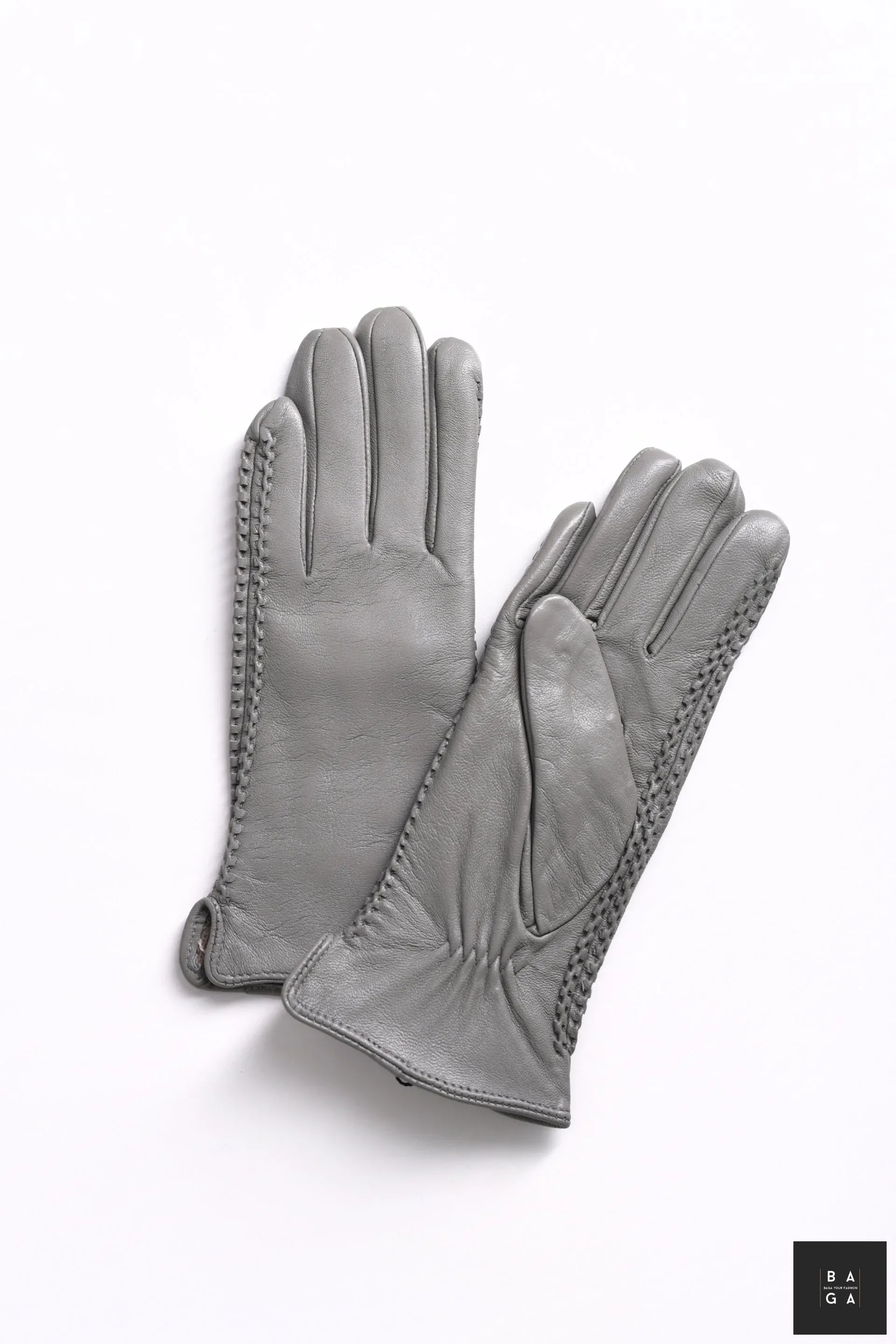 Ръкавици Дамски ръкавици от естествена кожа в сив цвят