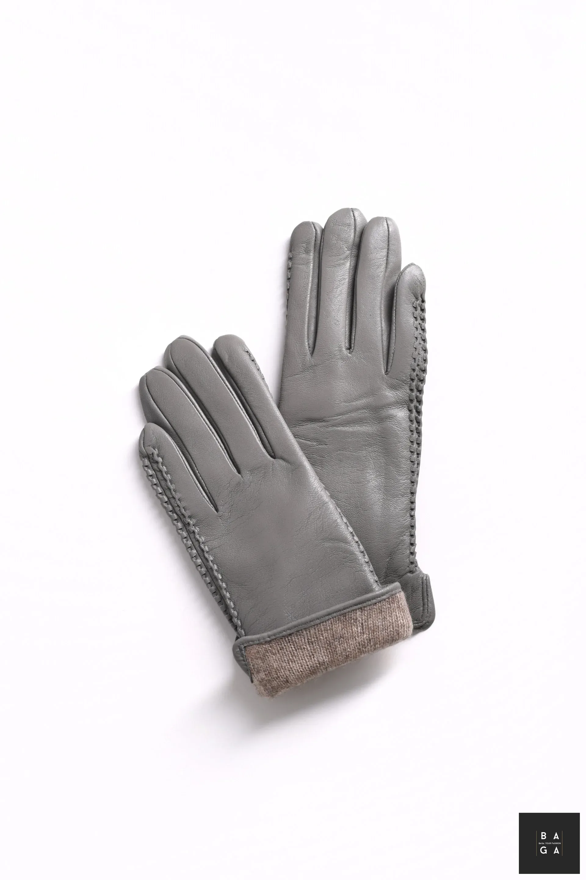 Ръкавици Дамски ръкавици от естествена кожа в сив цвят