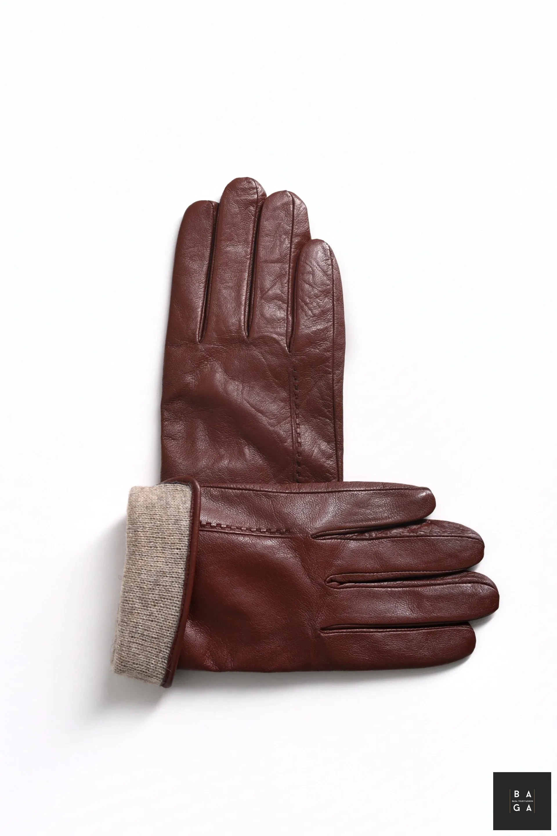 Ръкавици Мъжки ръкавици от естествена кожа в кафяв цвят