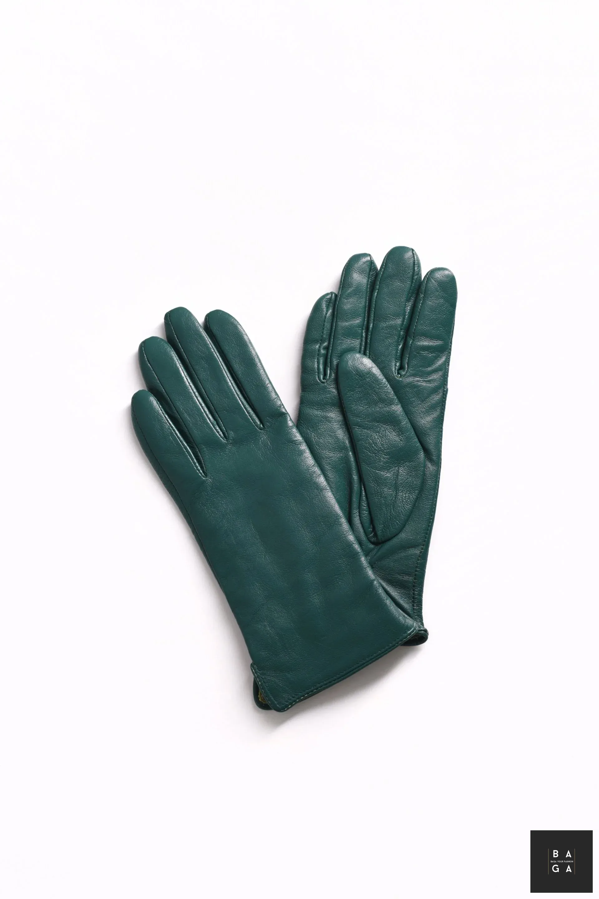 Ръкавици Дамски ръкавици от естествена кожа в тъмно зелен цвят