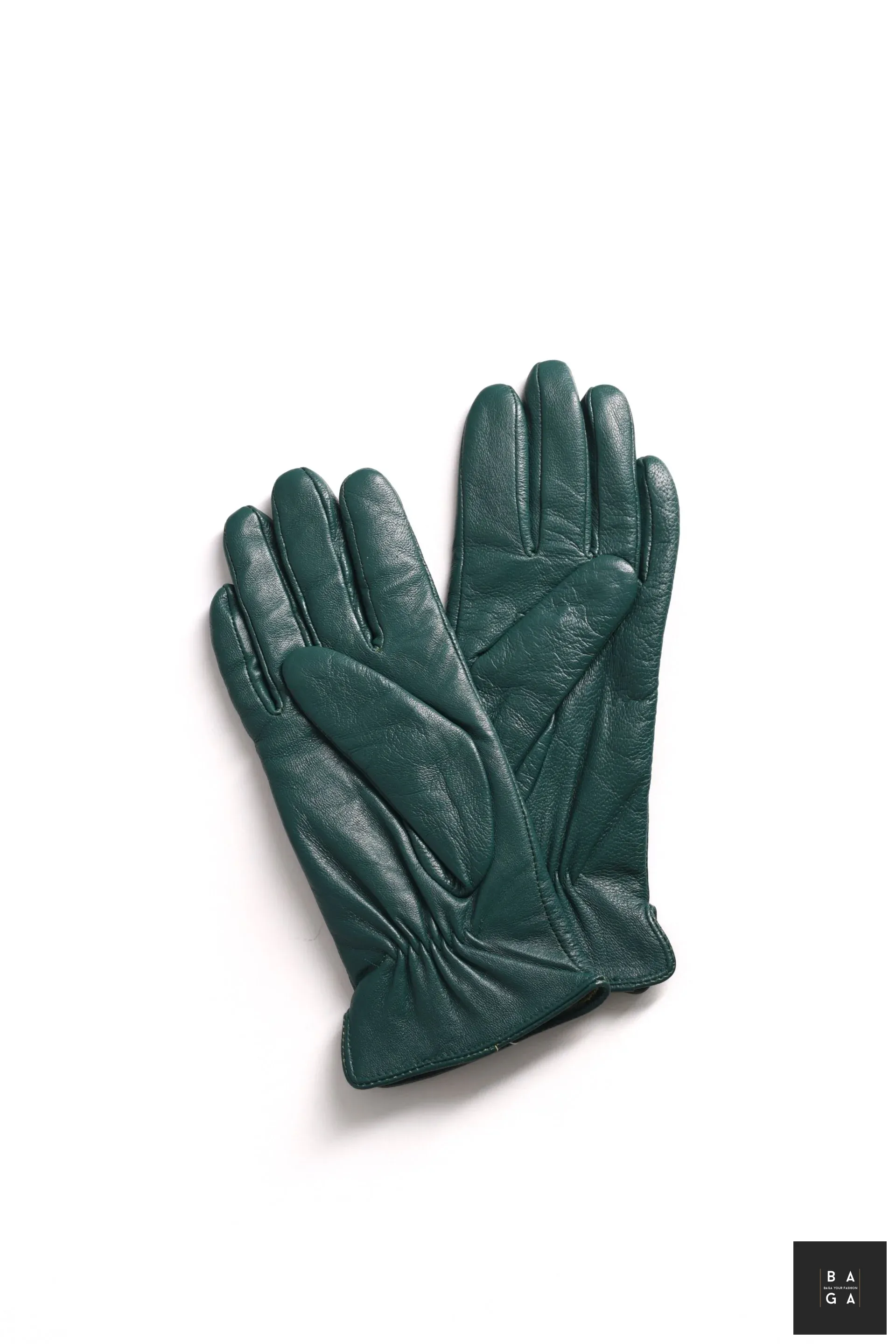 Ръкавици Дамски ръкавици от естествена кожа в тъмно зелен цвят