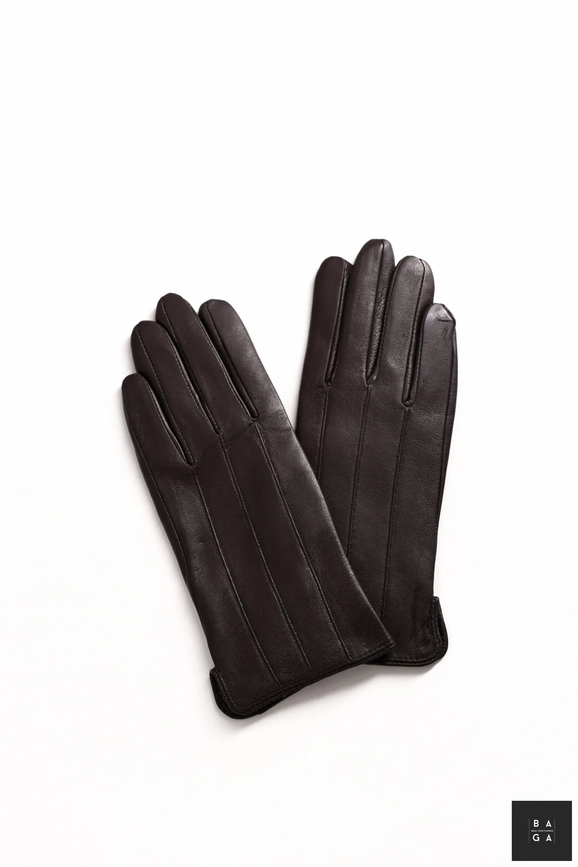 Ръкавици Дамски ръкавици от естествена кожа в тъмно кафяв цвят