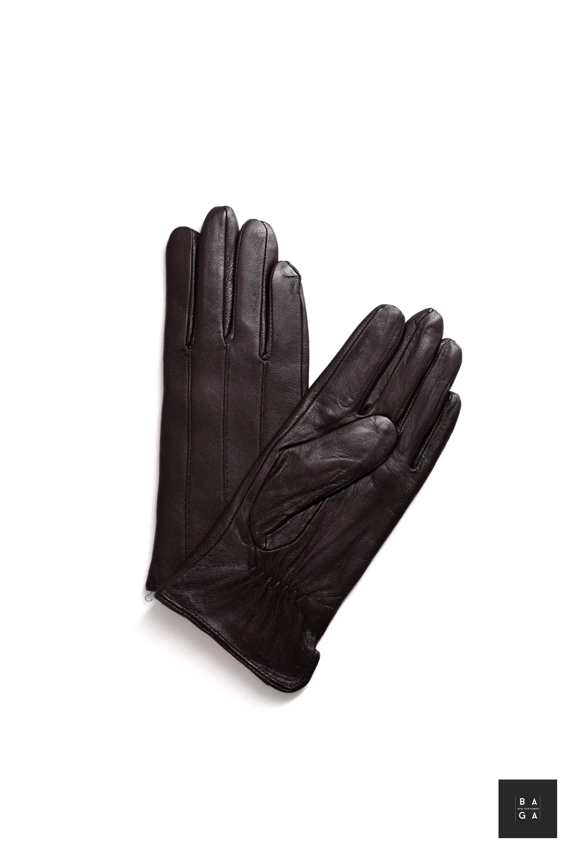 Ръкавици Дамски ръкавици от естествена кожа в тъмно кафяв цвят