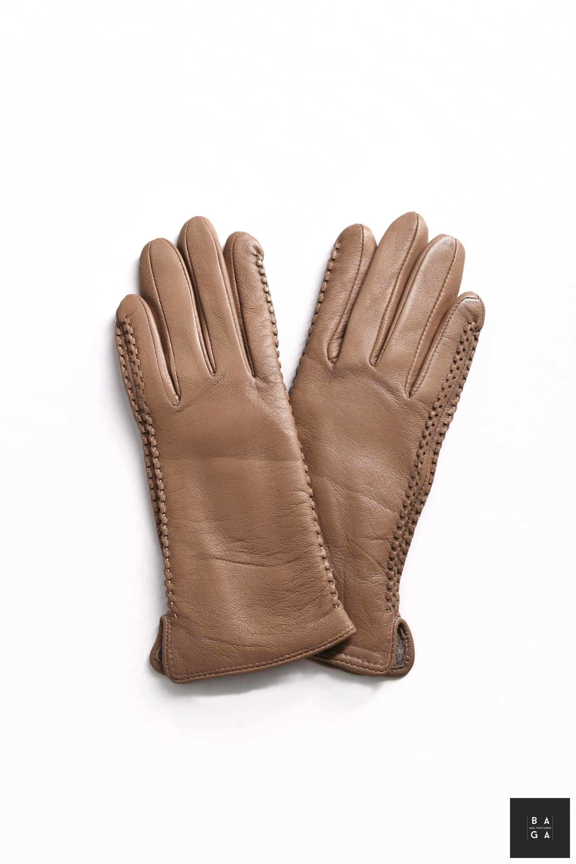 Ръкавици Дамски ръкавици от естествена кожа в бежов цвят