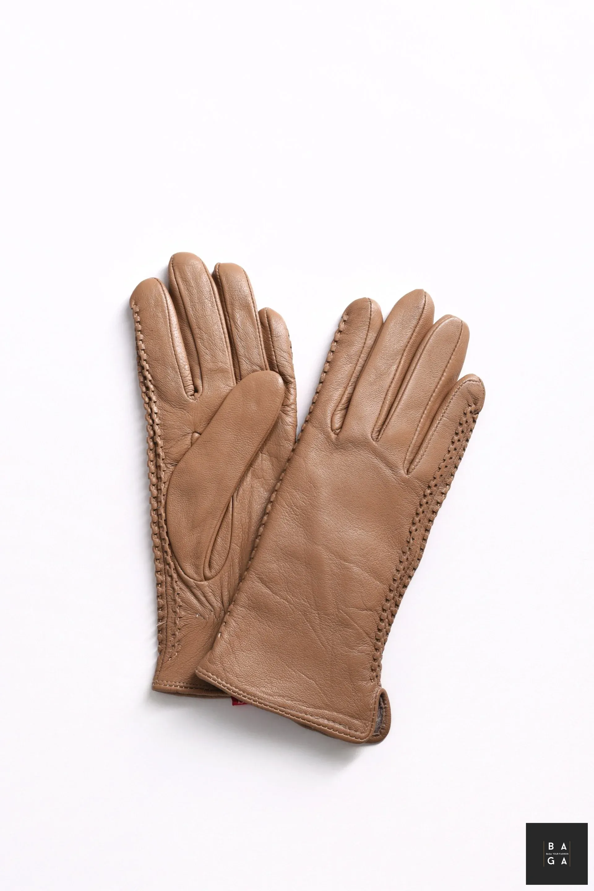 Ръкавици Дамски ръкавици от естествена кожа в бежов цвят