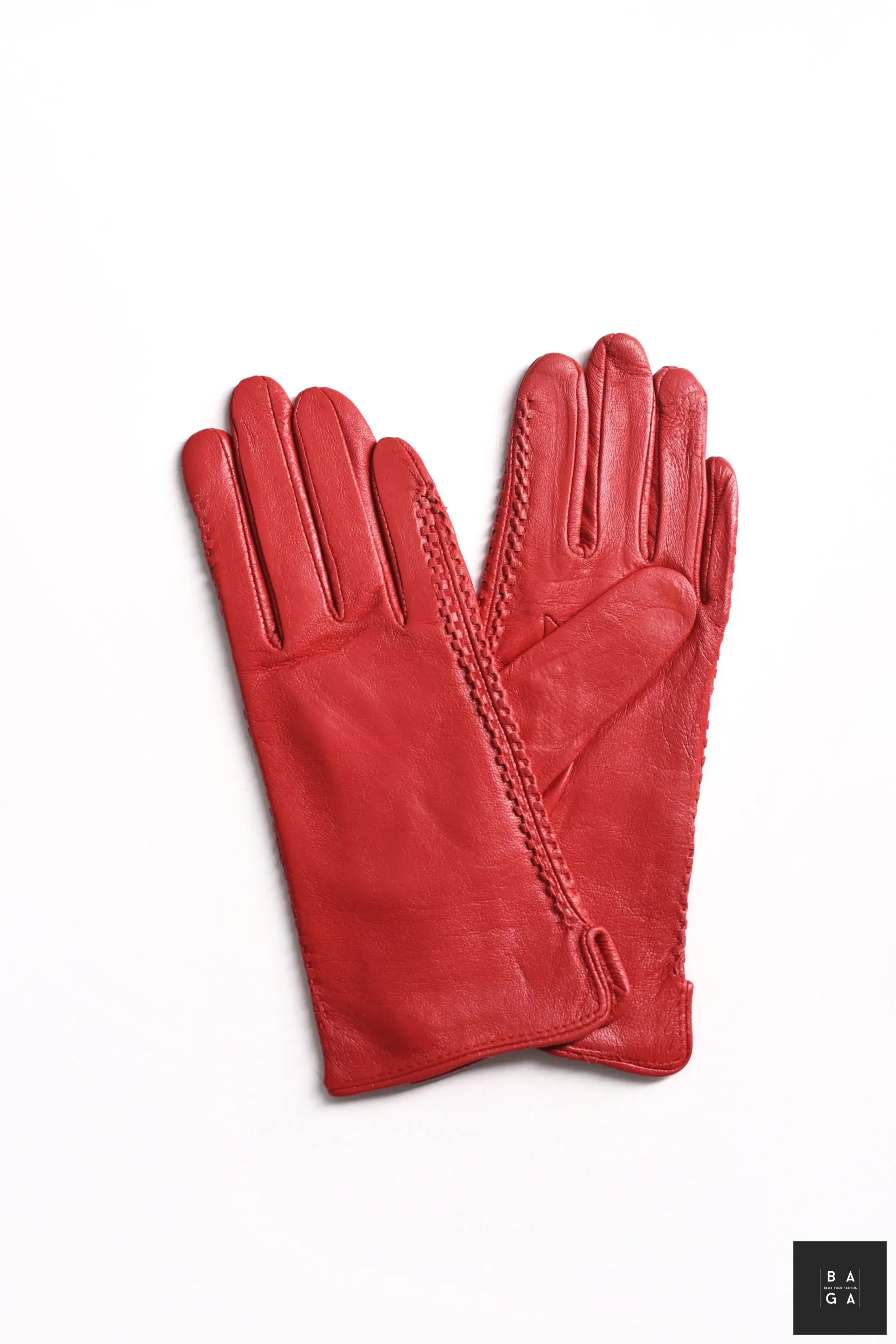 Ръкавици Дамски ръкавици от естествена кожа в червен цвят