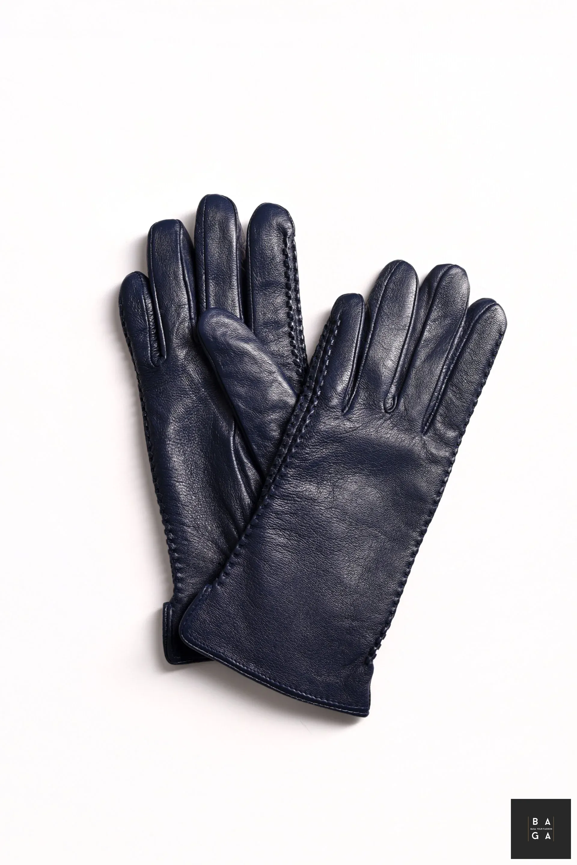 Ръкавици Дамски ръкавици от естествена кожа в тъмно син цвят