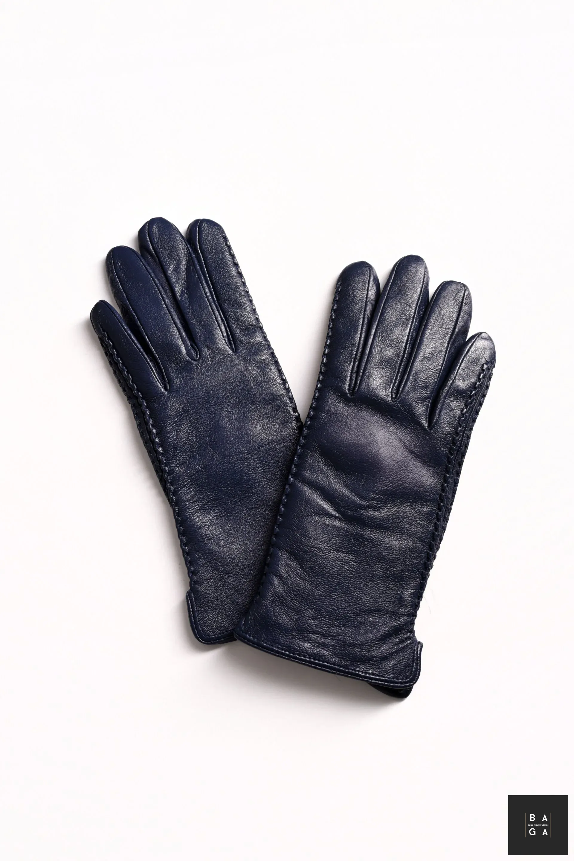 Ръкавици Дамски ръкавици от естествена кожа в тъмно син цвят