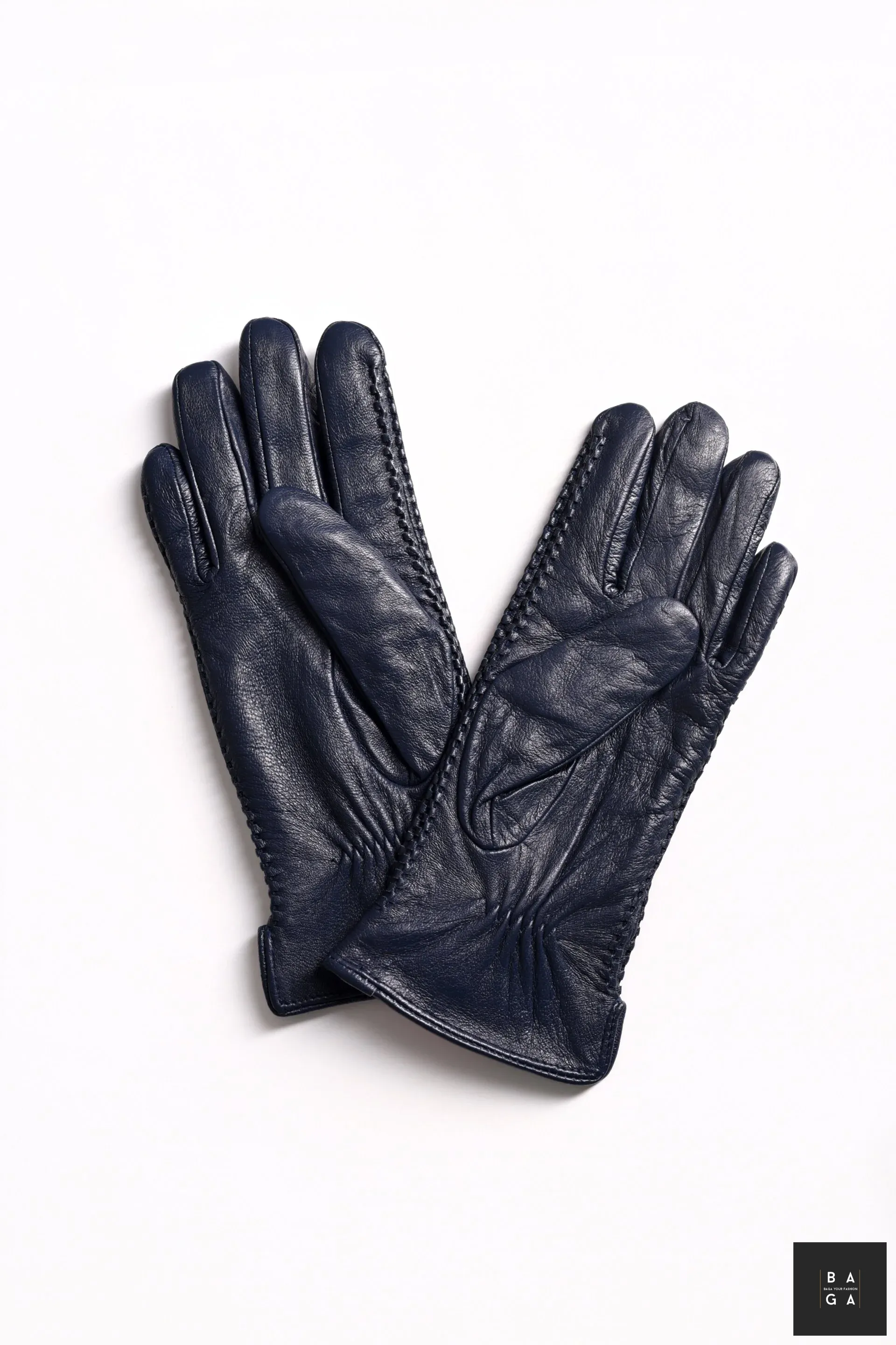 Ръкавици Дамски ръкавици от естествена кожа в тъмно син цвят