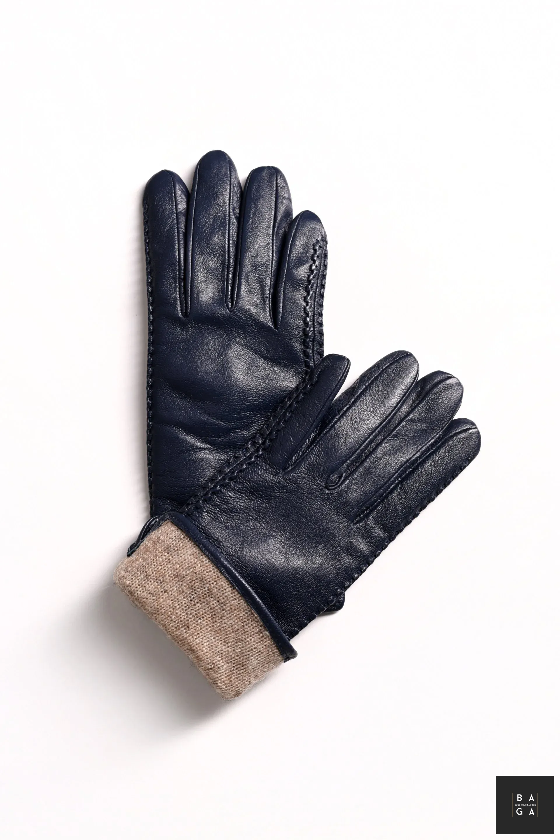 Ръкавици Дамски ръкавици от естествена кожа в тъмно син цвят