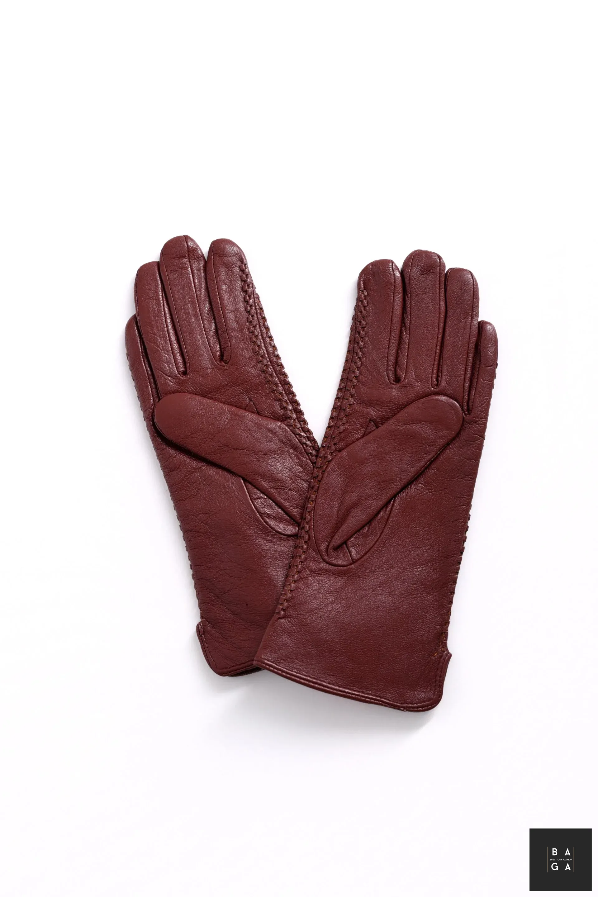 Ръкавици Дамски ръкавици от естествена кожа в тъмно кафяв цвят