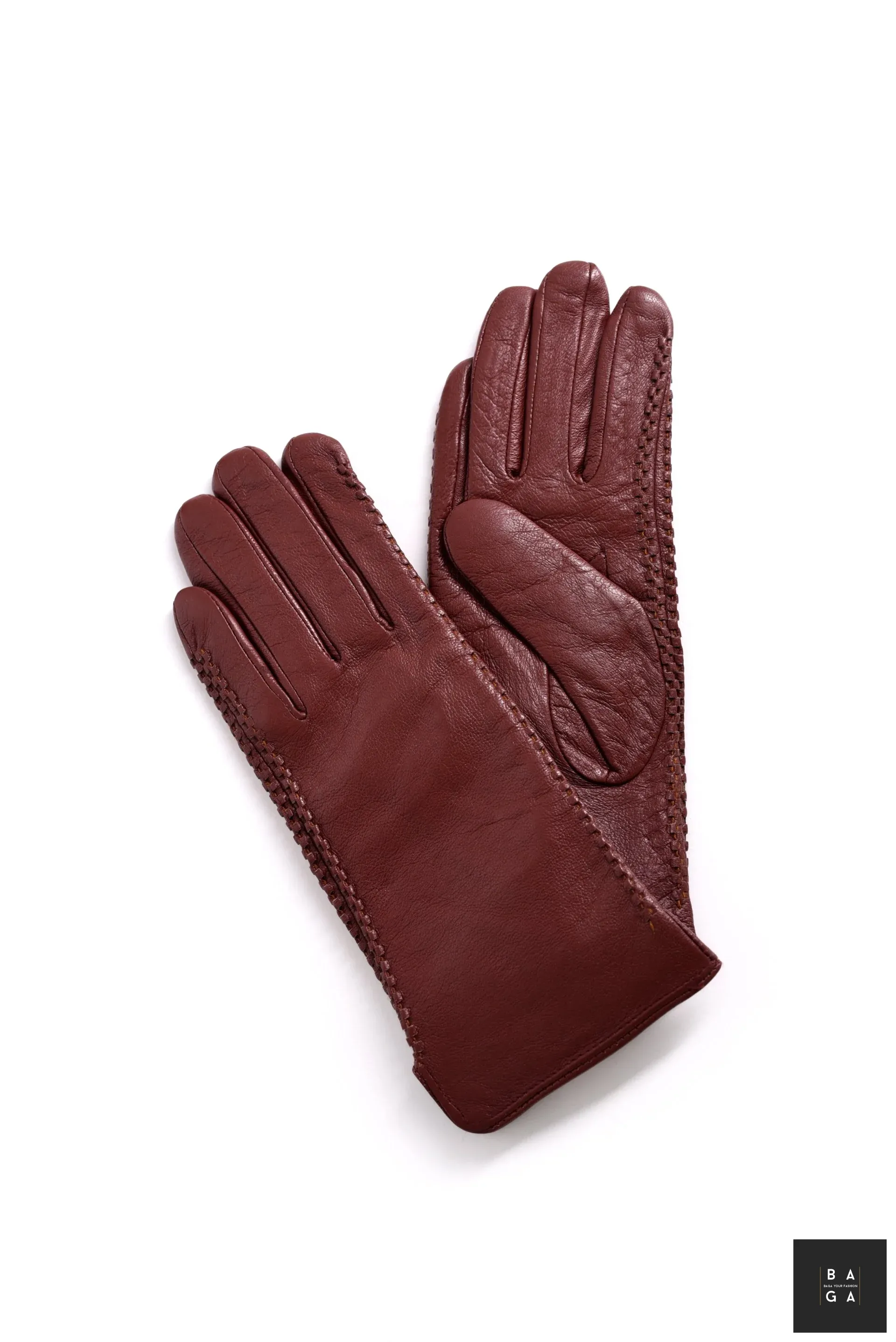 Ръкавици Дамски ръкавици от естествена кожа в тъмно кафяв цвят