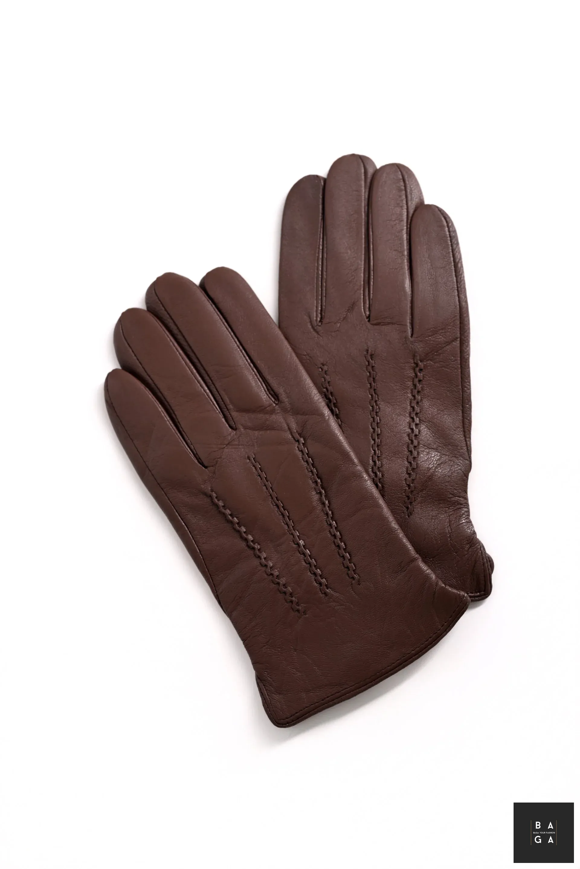 Ръкавици Мъжки ръкавици от естествена кожа в кафяв цвят