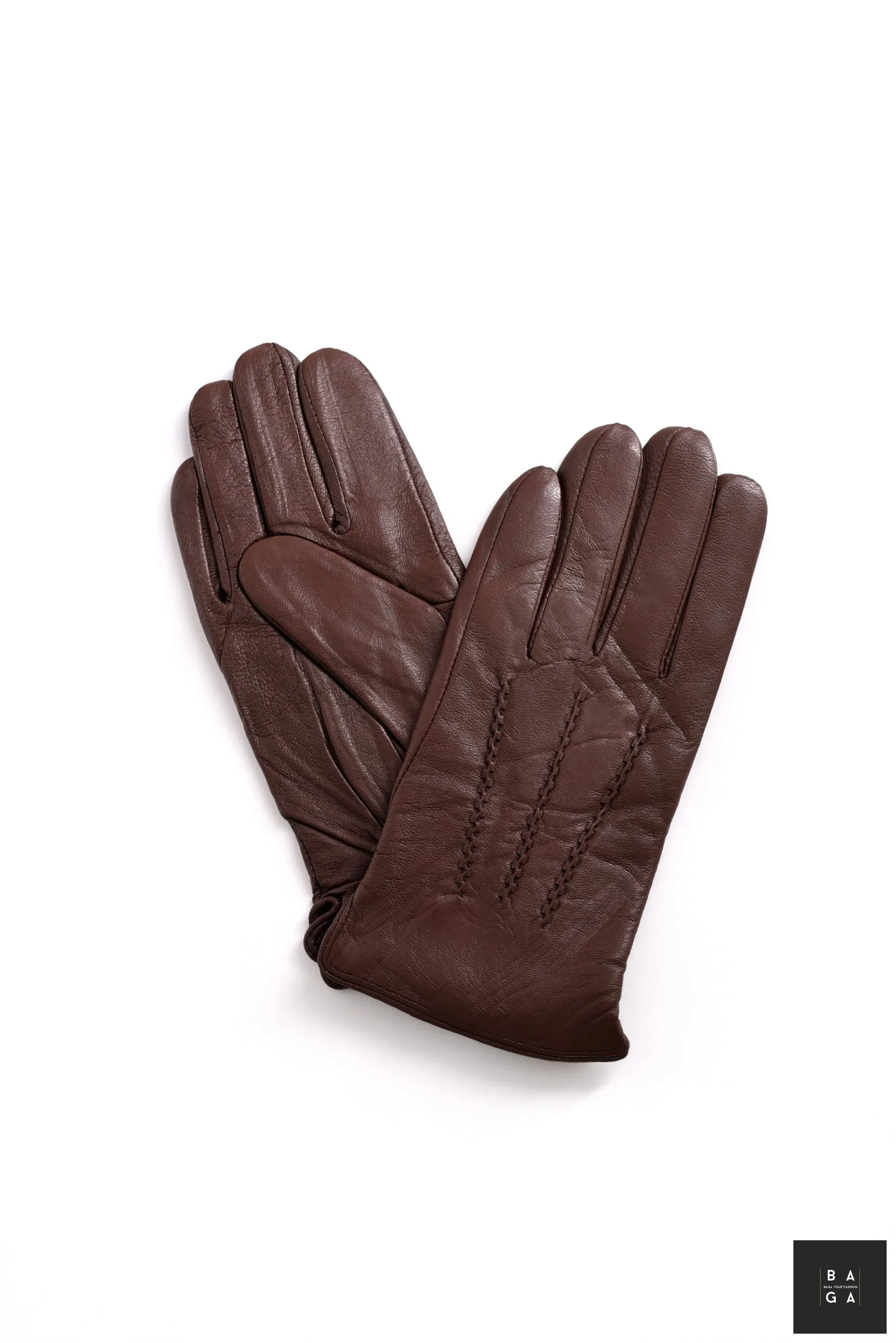 Ръкавици Мъжки ръкавици от естествена кожа в кафяв цвят