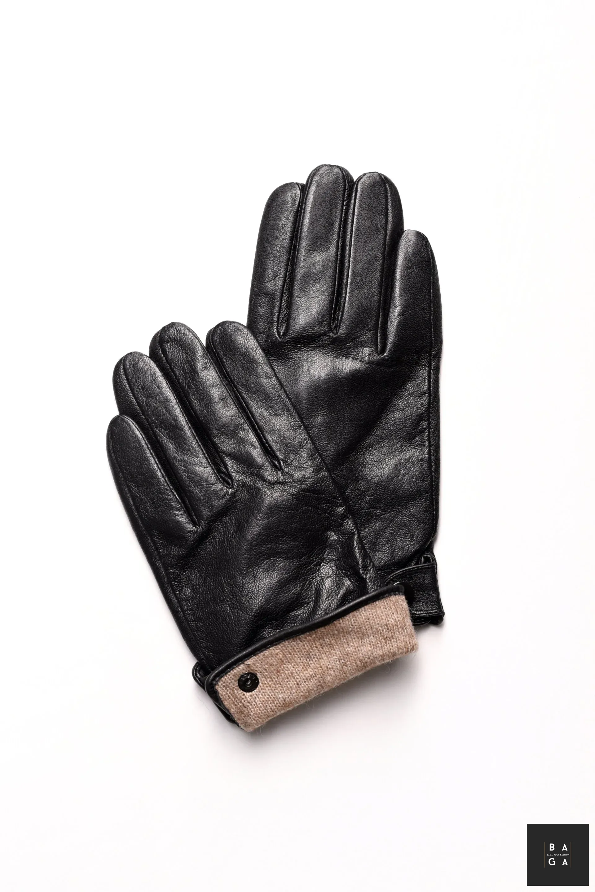 Ръкавици Мъжки ръкавици от естествена кожа в черен цвят