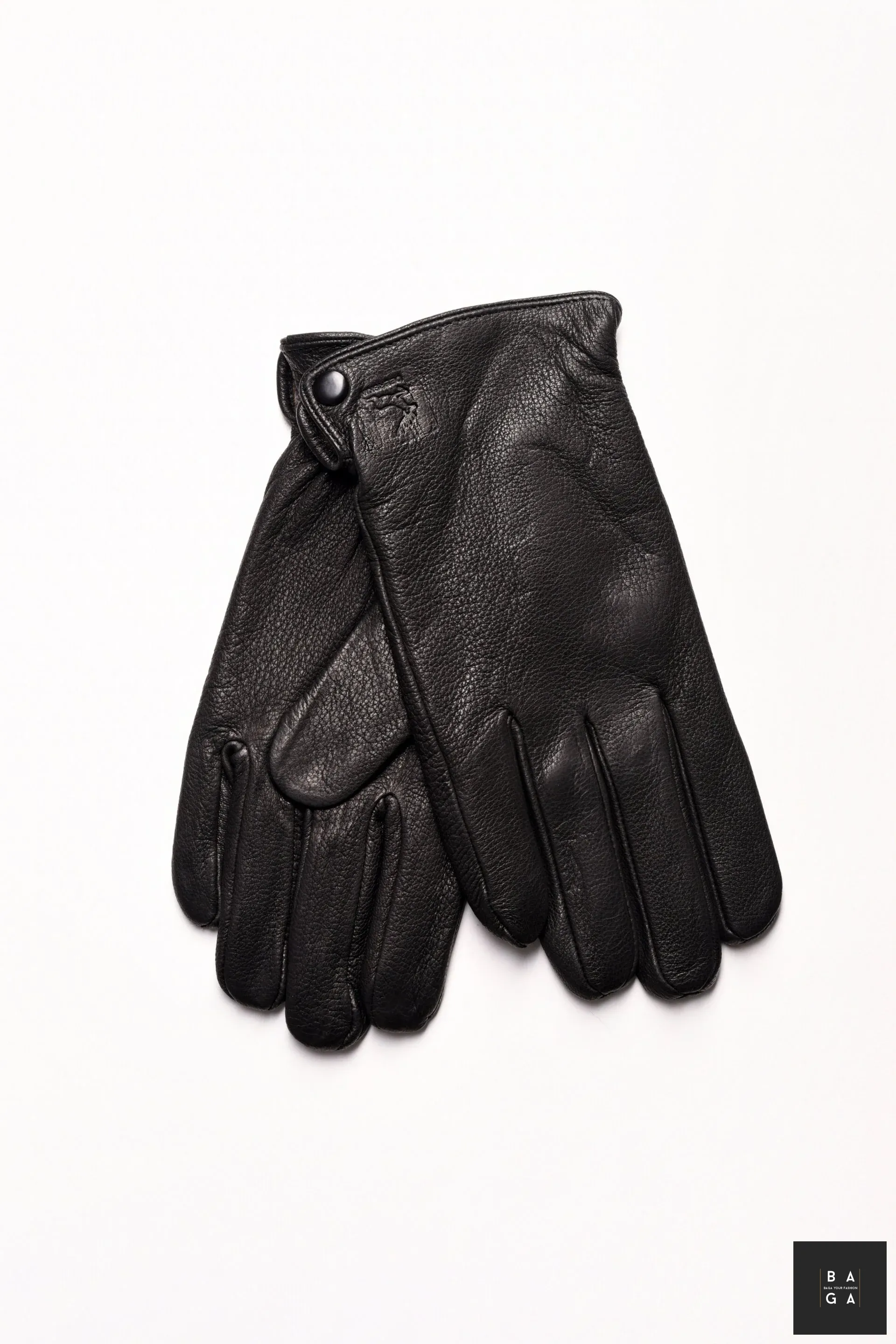 Ръкавици Мъжки ръкавици от естествена еленска кожа в черен цвят