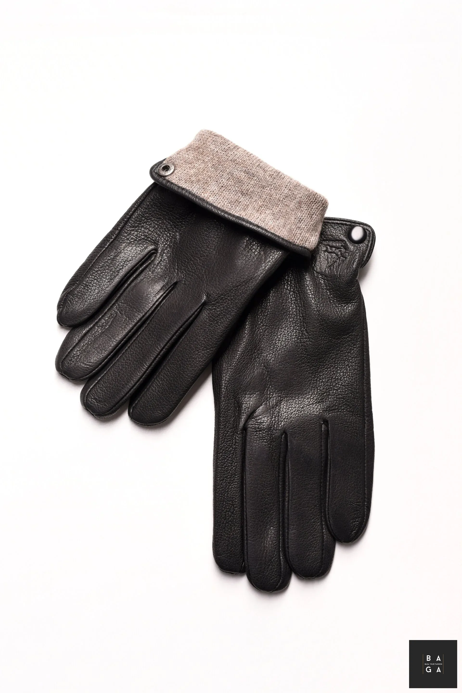 Ръкавици Мъжки ръкавици от естествена еленска кожа в черен цвят