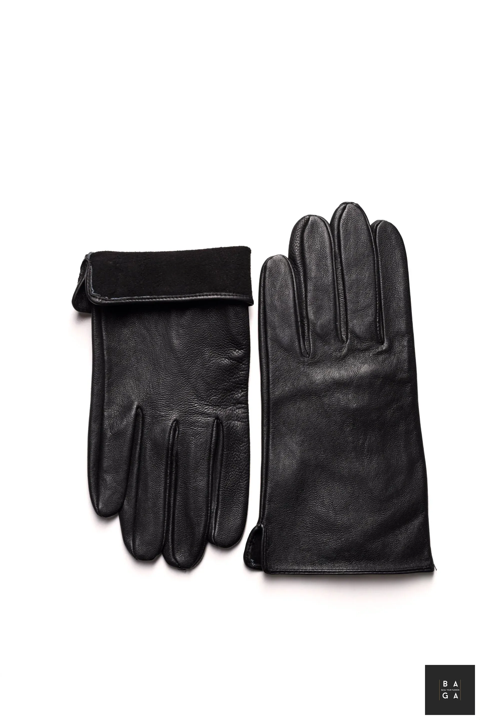 Ръкавици Мъжки ръкавици от естествена кожа в черен цвят