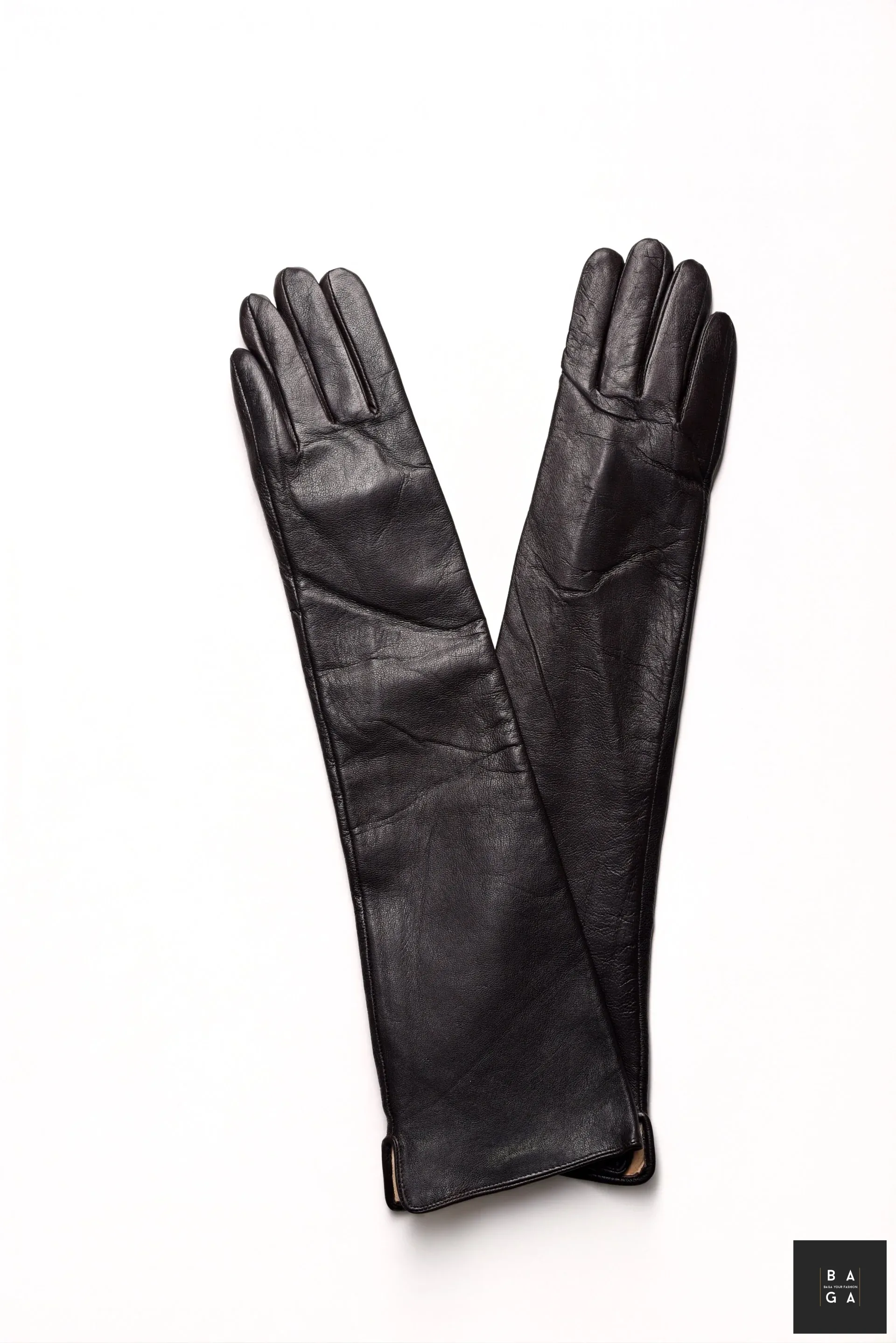 Ръкавици Дамски дълги ръкавици от естествена кожа в тъмно кафяв цвят