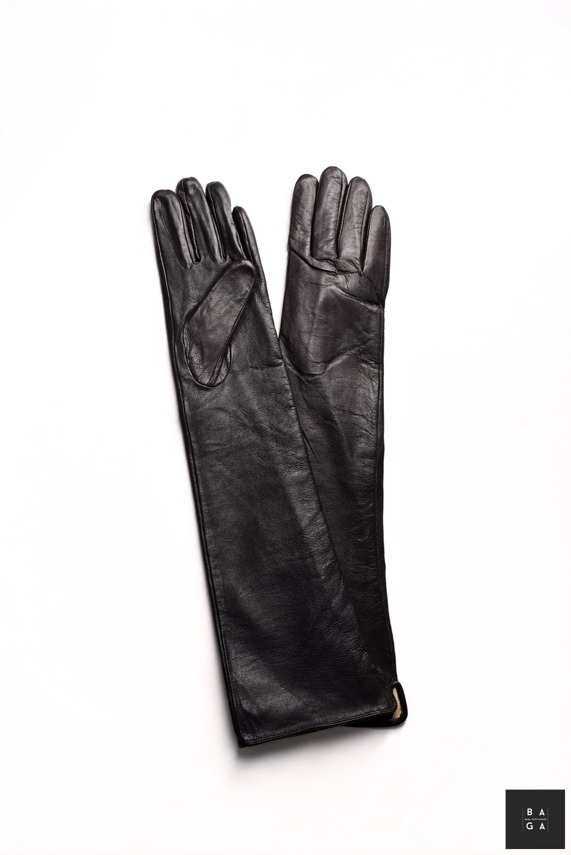 Ръкавици Дамски дълги ръкавици от естествена кожа в тъмно кафяв цвят