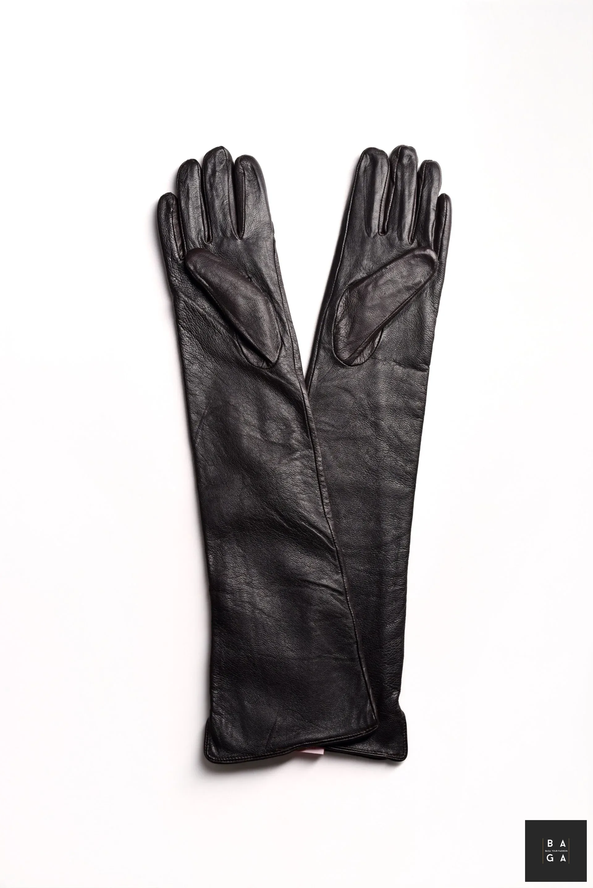 Ръкавици Дамски дълги ръкавици от естествена кожа в тъмно кафяв цвят