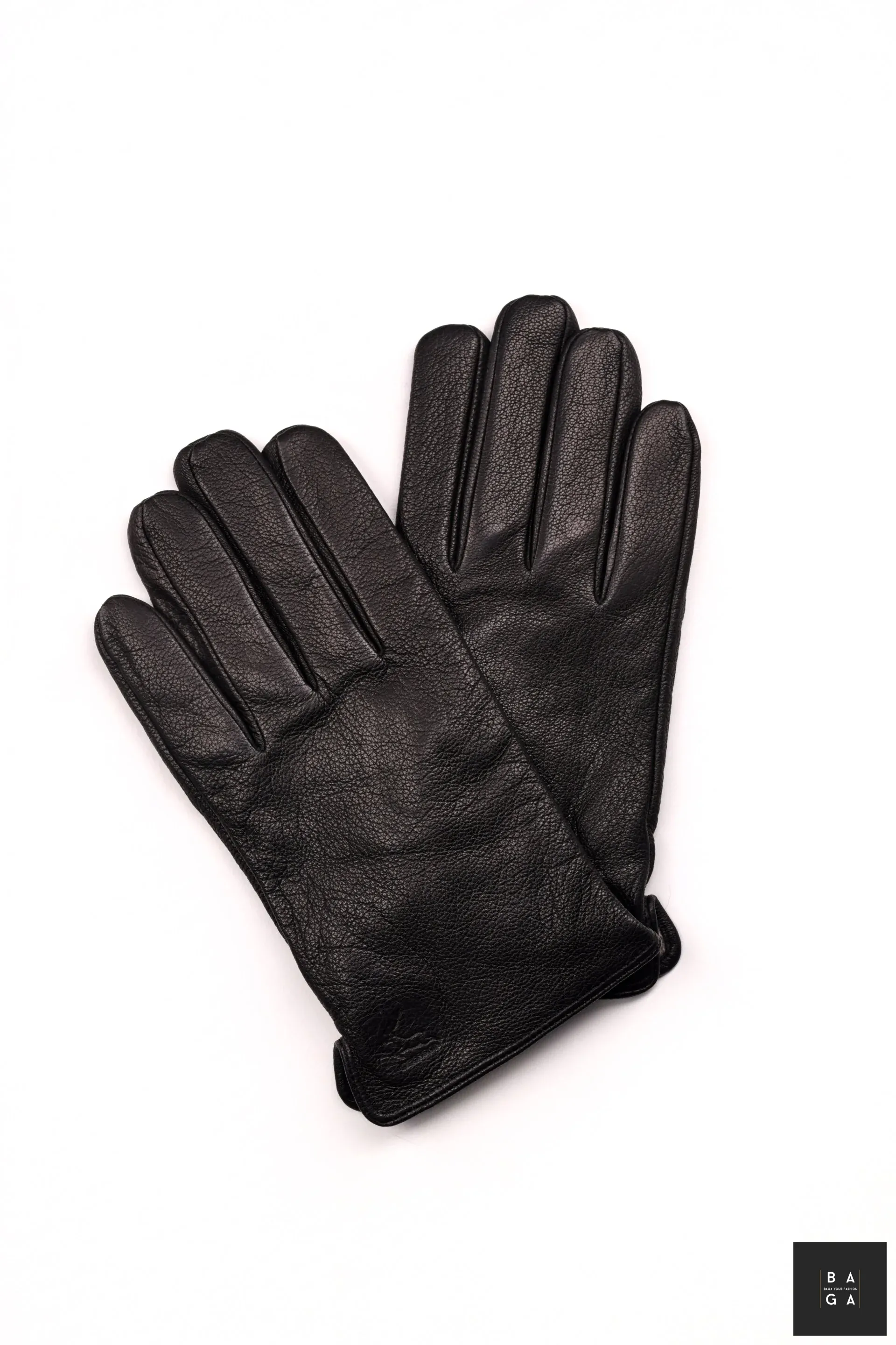 Ръкавици Мъжки ръкавици от естествена еленска кожа в черен цвят