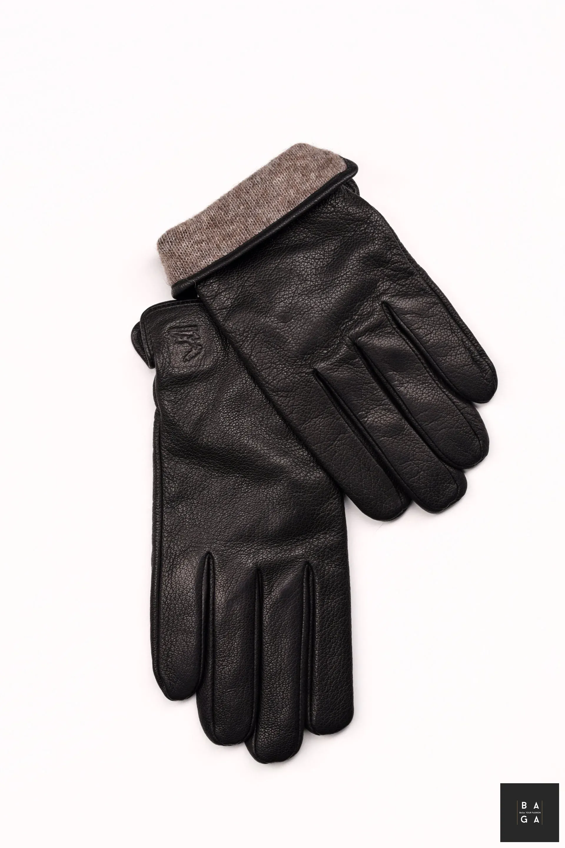 Ръкавици Мъжки ръкавици от естествена еленска кожа в черен цвят