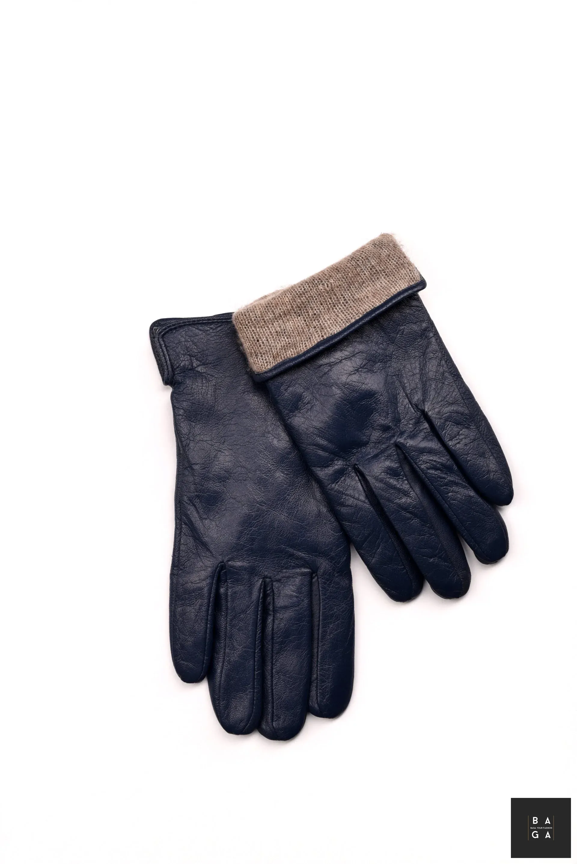 Ръкавици Мъжки ръкавици от естествена кожа в тъмно син цвят