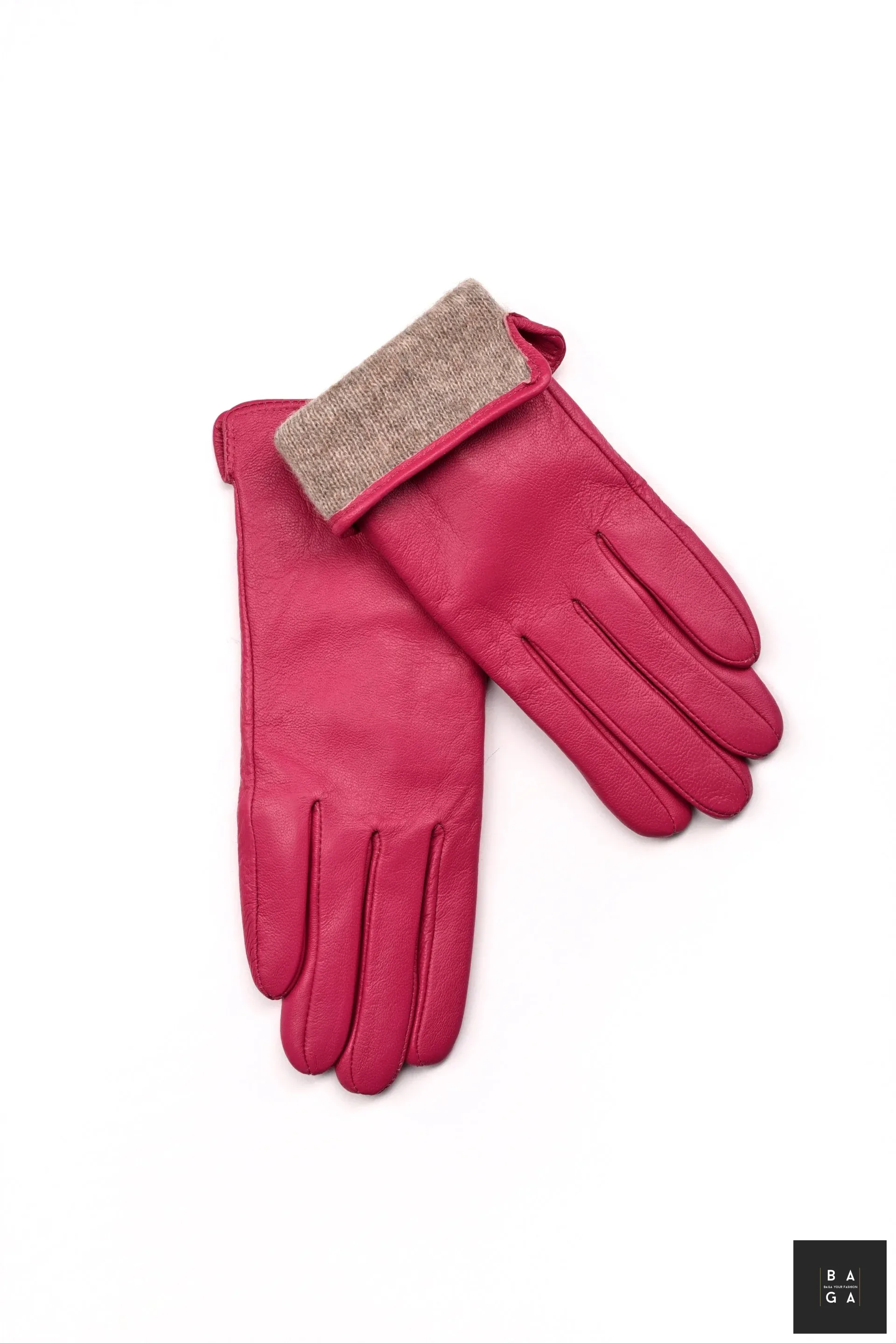 Ръкавици Дамски ръкавици от естествена кожа в цвят фуксия