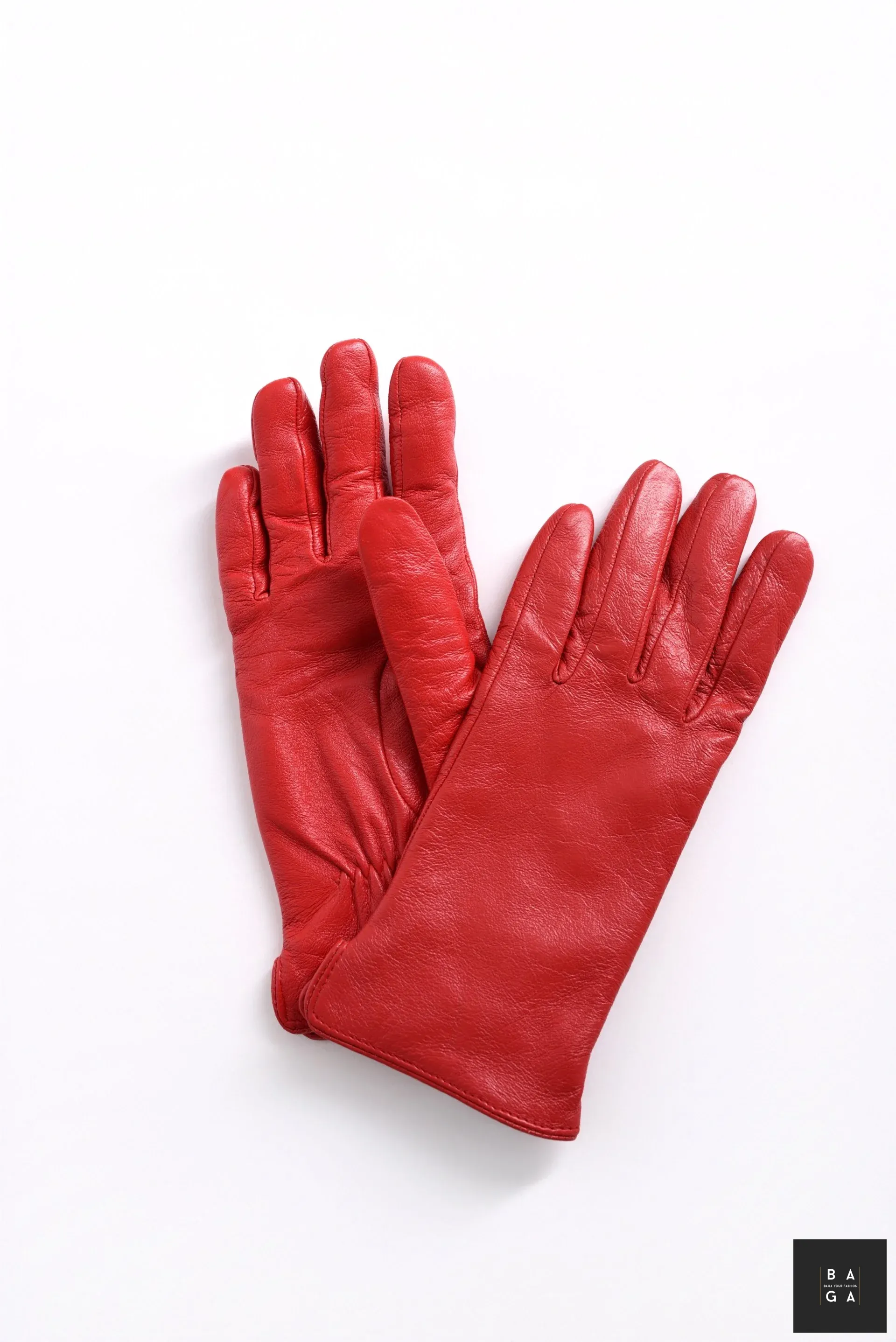 Ръкавици Дамски ръкавици от естествена кожа в червен цвят