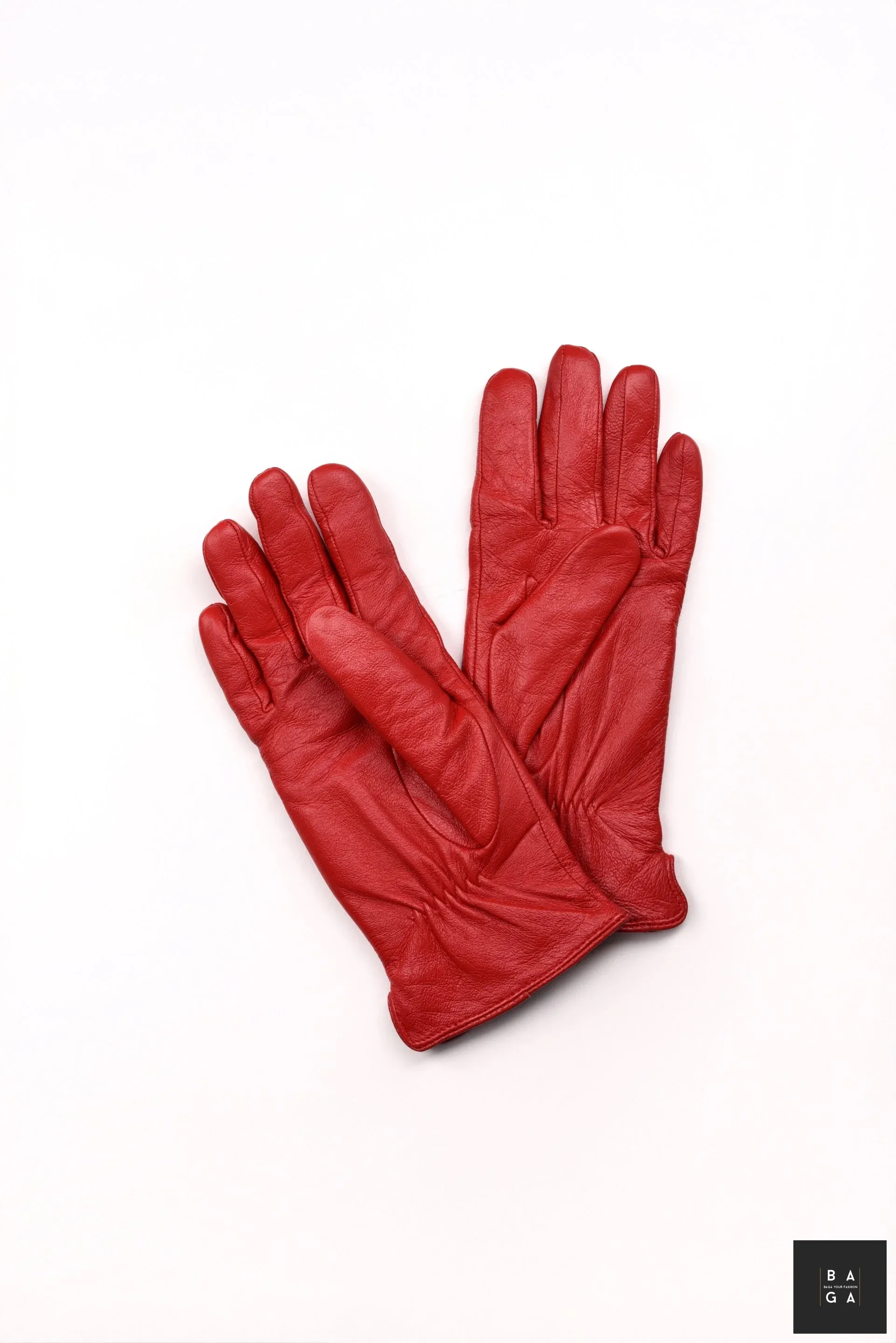 Ръкавици Дамски ръкавици от естествена кожа в червен цвят