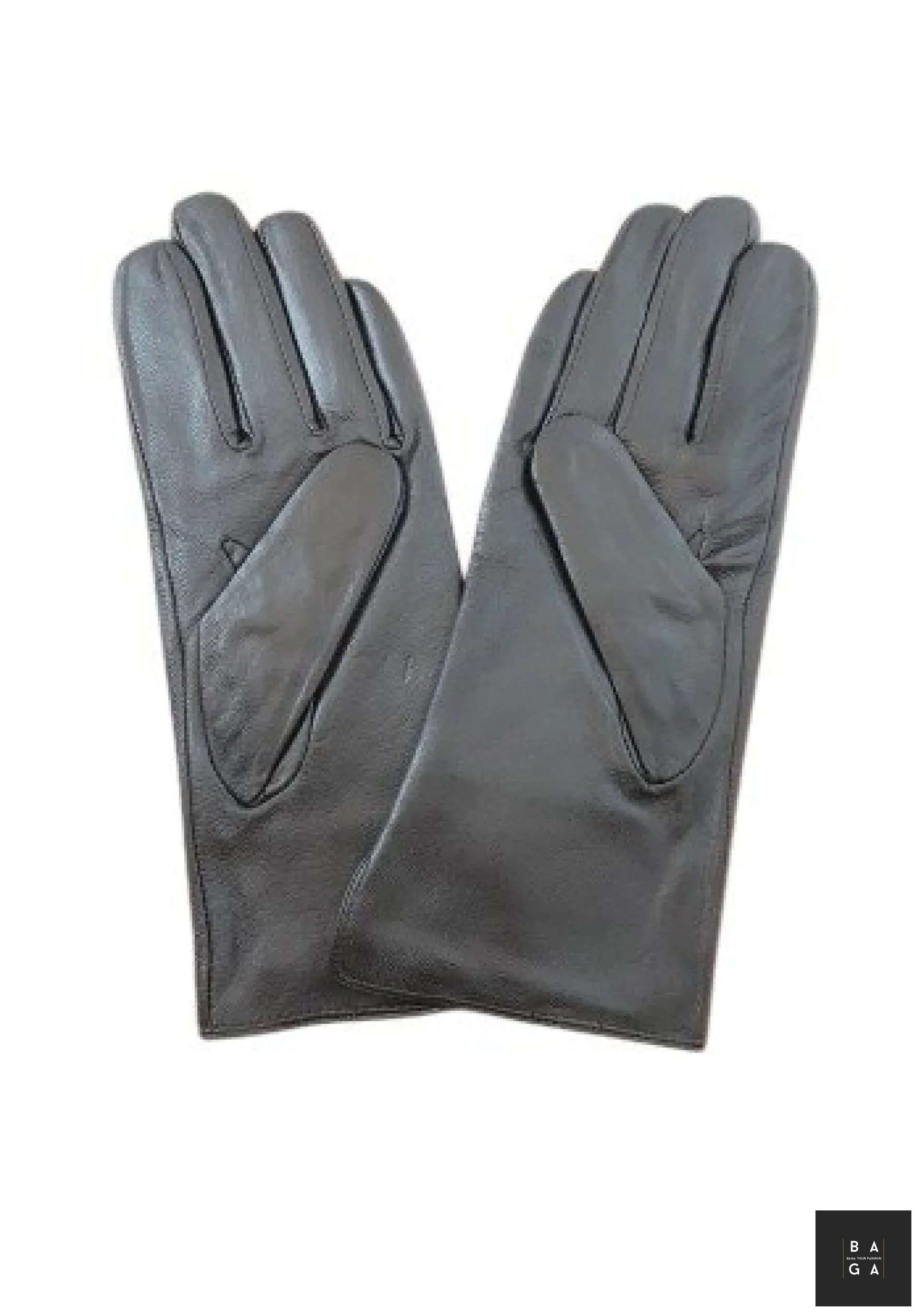 Ръкавици Дамски изчистени ръкавици от естествена кожа в черно