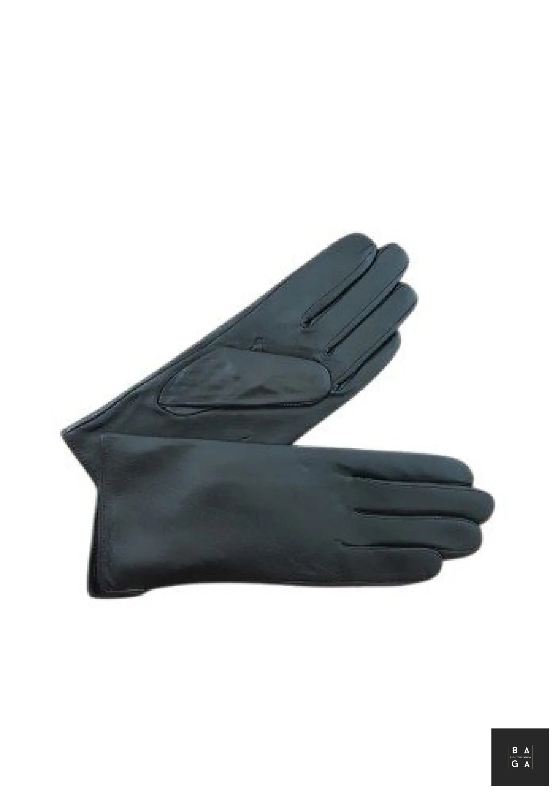 Ръкавици Дамски изчистени ръкавици от естествена кожа в черно