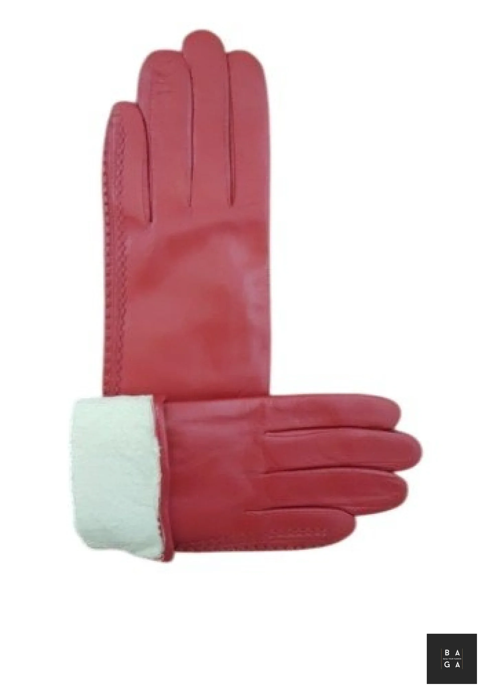 Ръкавици Дамски ръкавици от естествена кожа в червено