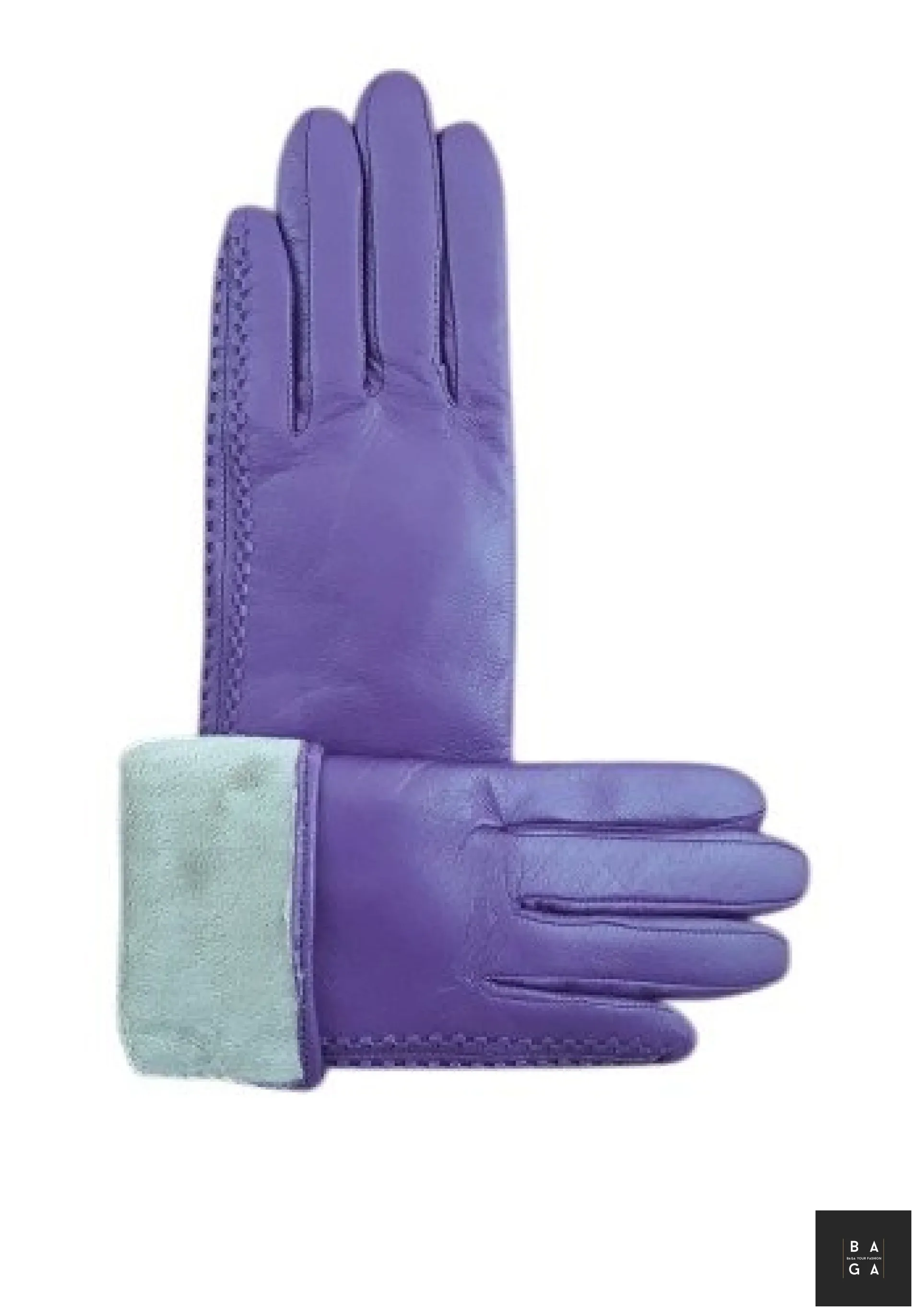 Ръкавици Дамски ръкавици от естествена кожа в лилаво