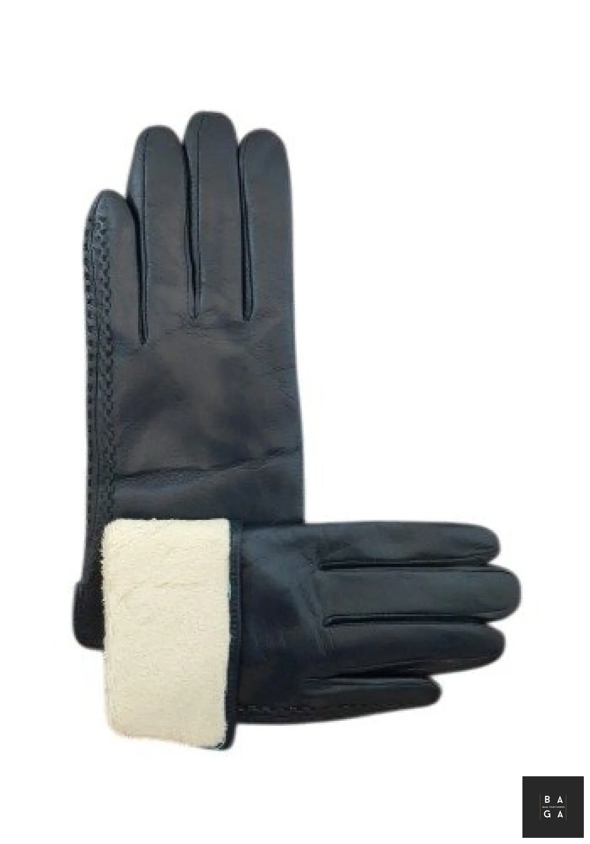 Ръкавици Дамски ръкавици от естествена кожа в тъмно синьо