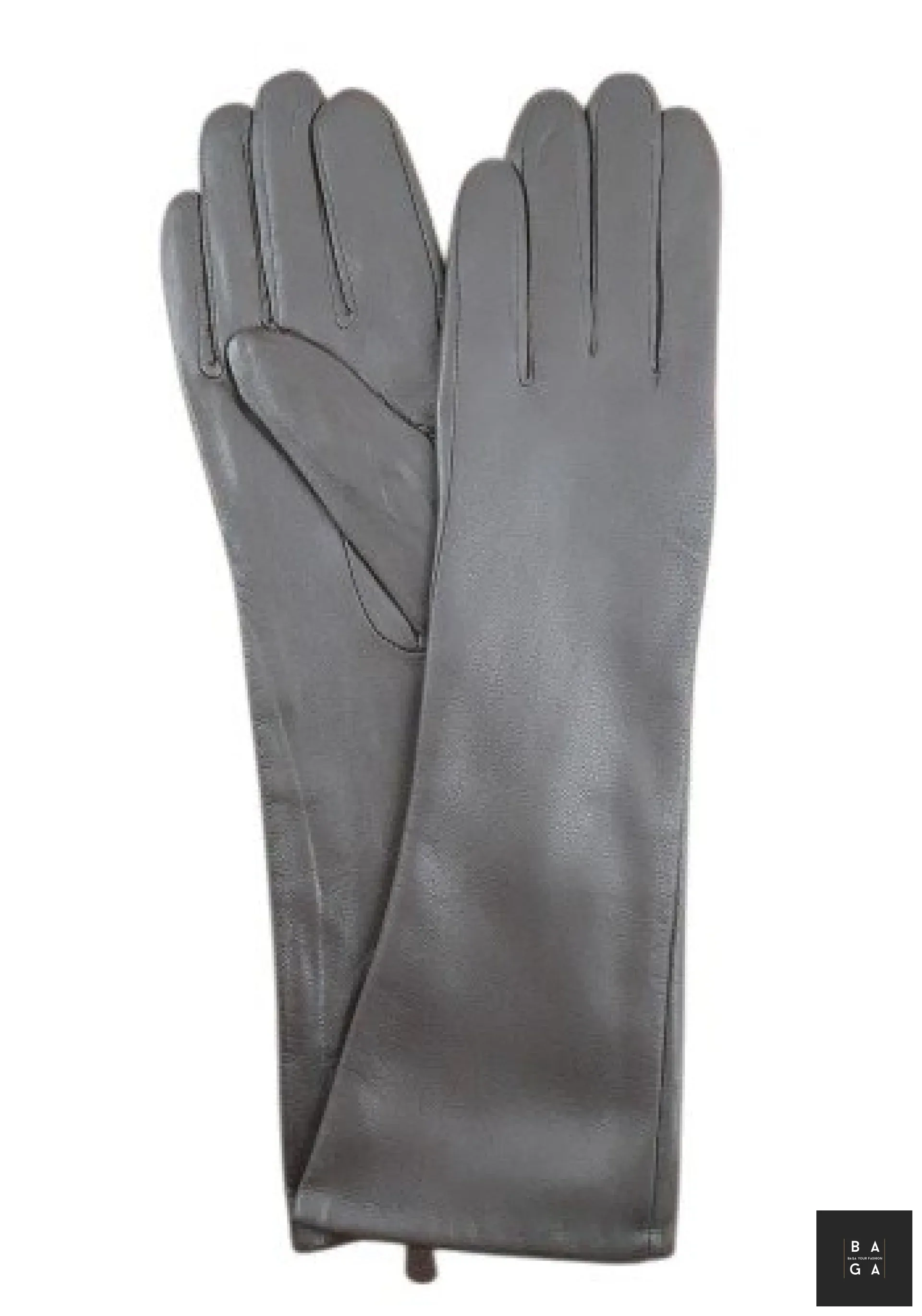 Ръкавици Дамски дълги ръкавици от естествена кожа в тъмно кафяво