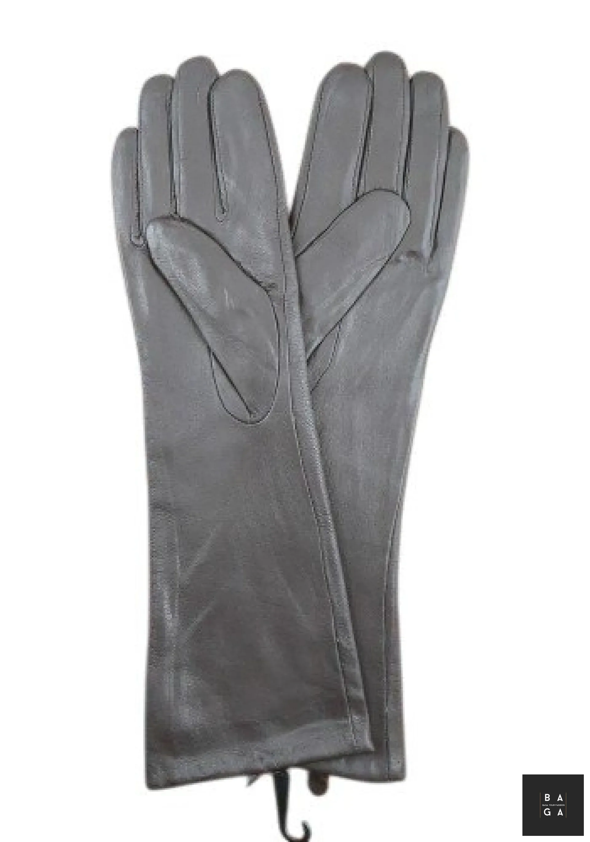 Ръкавици Дамски дълги ръкавици от естествена кожа в тъмно кафяво