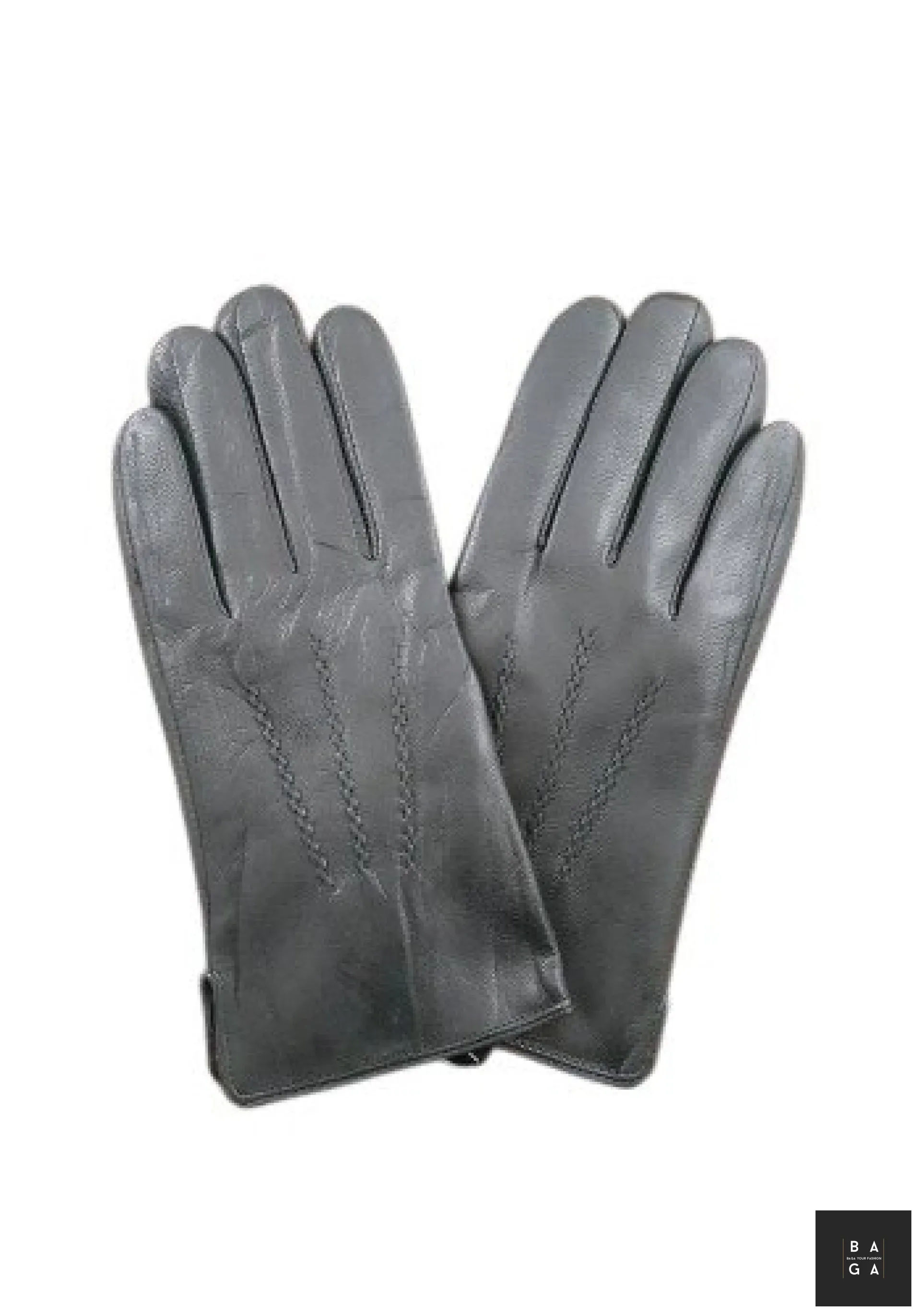 Ръкавици Мъжки ръкавици от естествена кожа в черно с орнамент