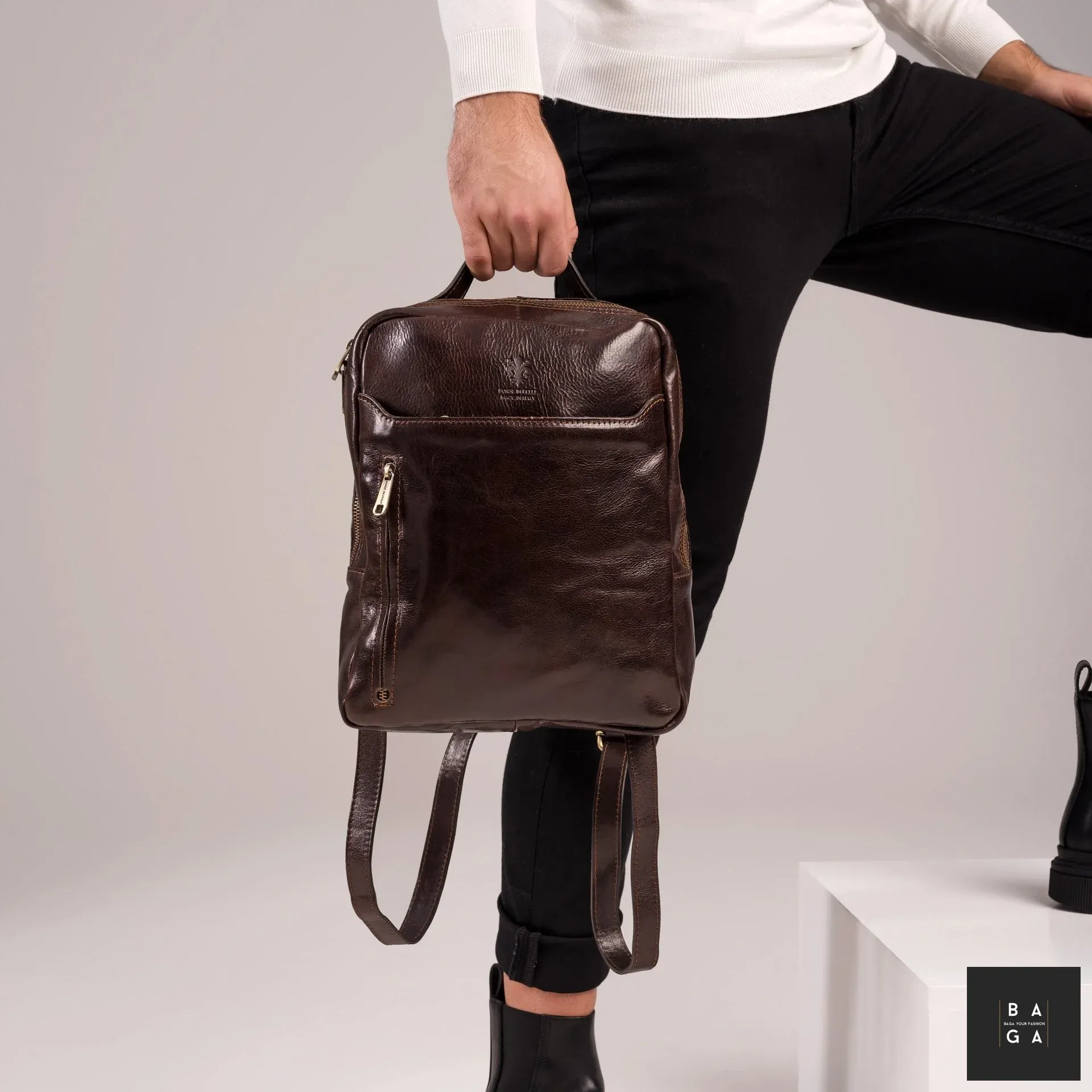 Раници Мъжка раница от естествена кожа Тайсън