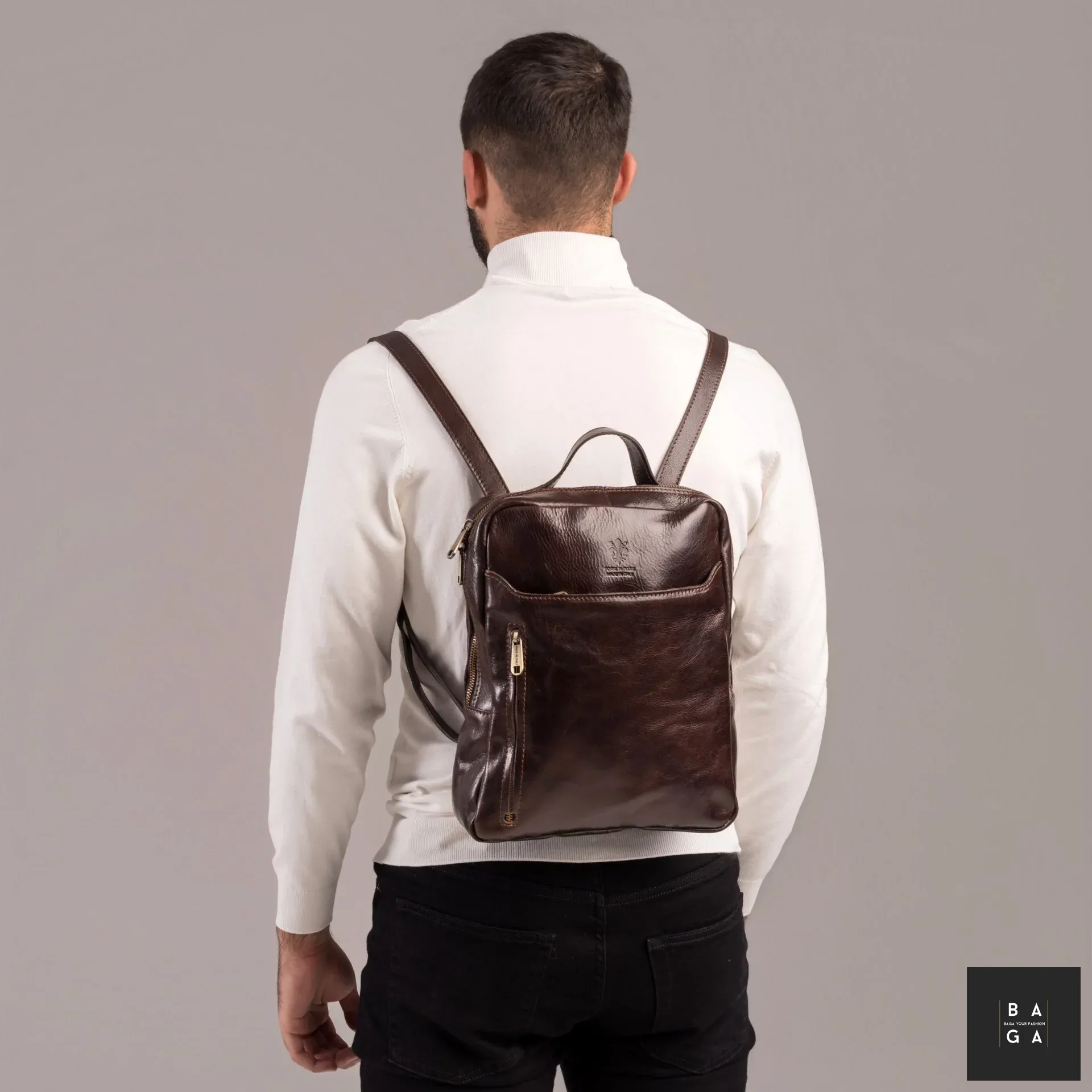 Раници Мъжка раница от естествена кожа Тайсън