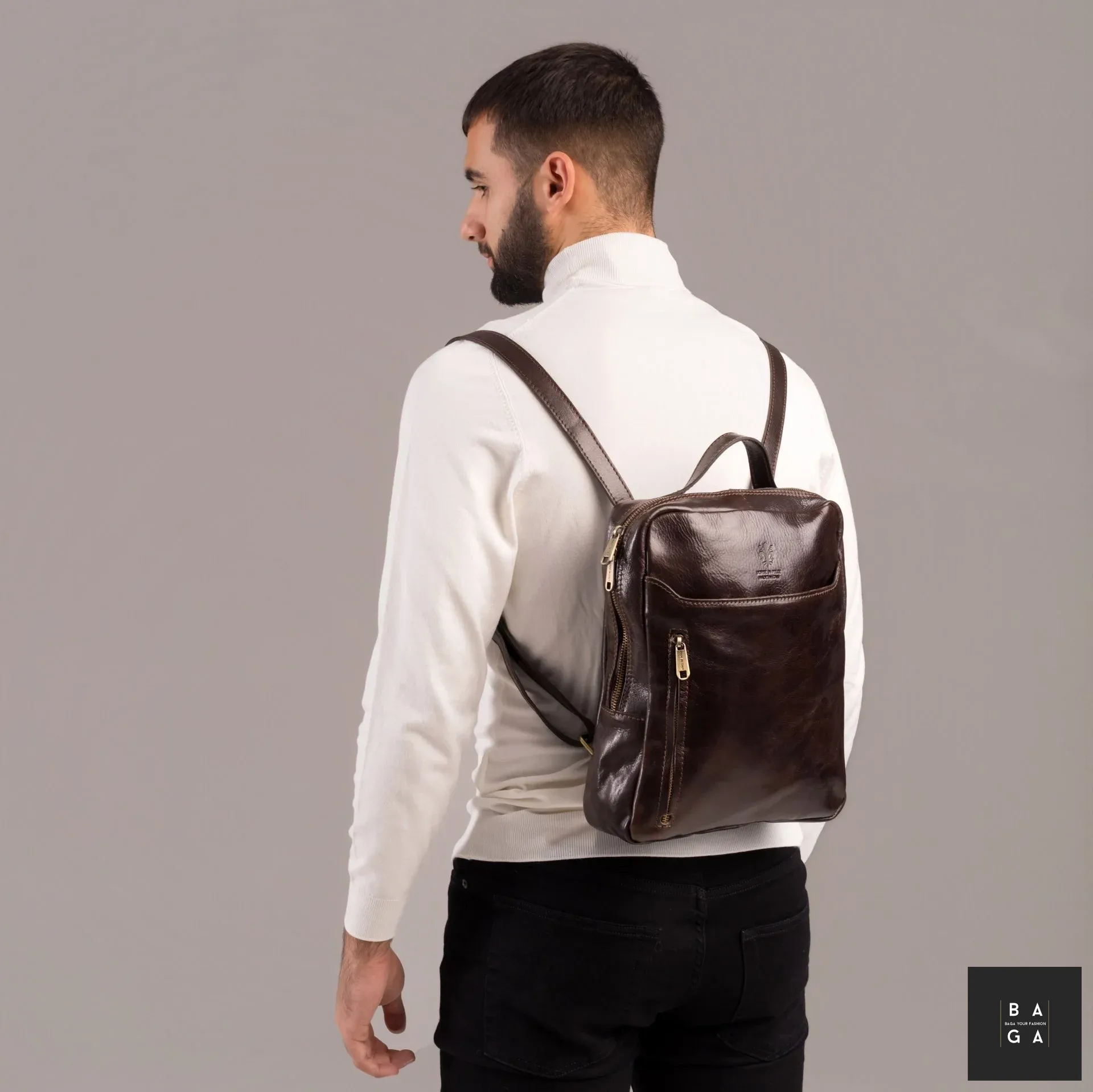 Раници Мъжка раница от естествена кожа Тайсън