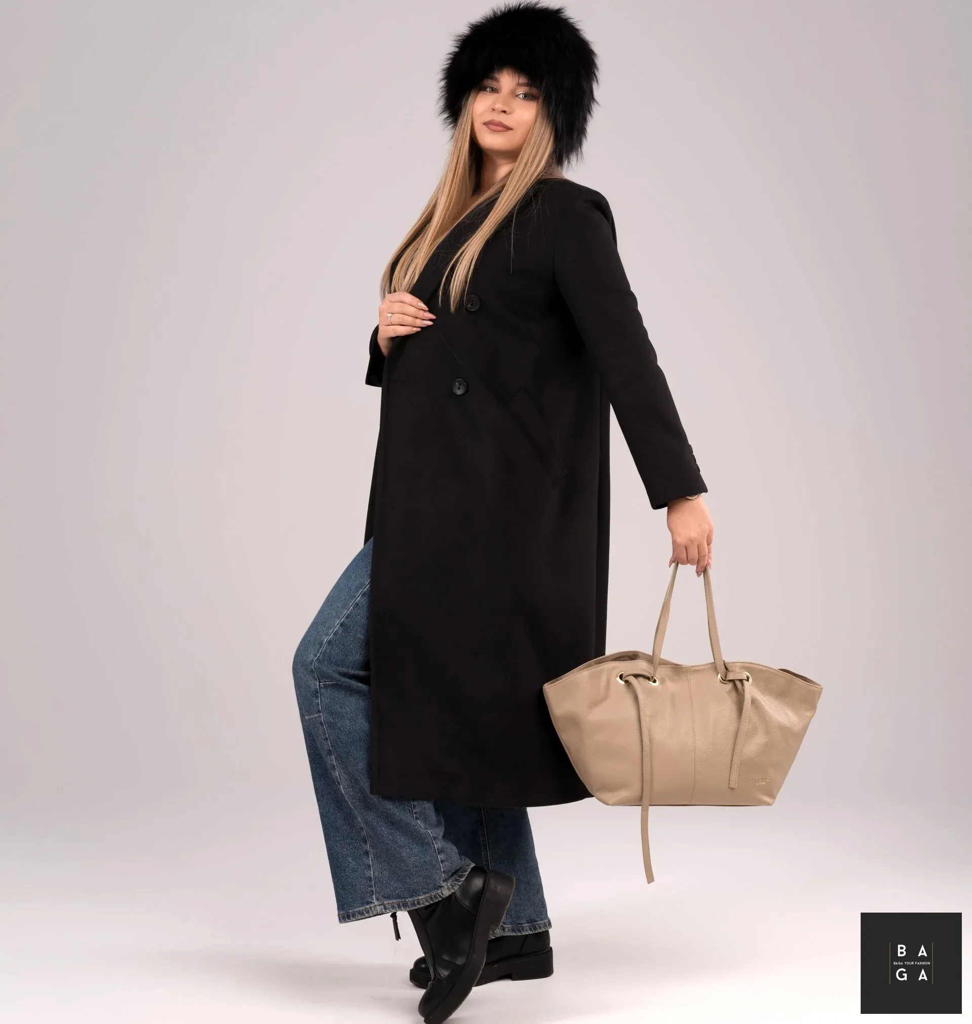 Големи чанти Дамска чанта от естествена кожа Авелин