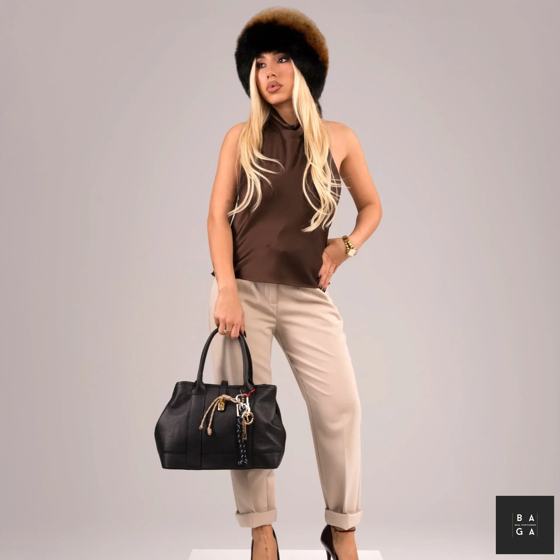 Малки чанти Дамска чанта от естествена кожа Ирелия