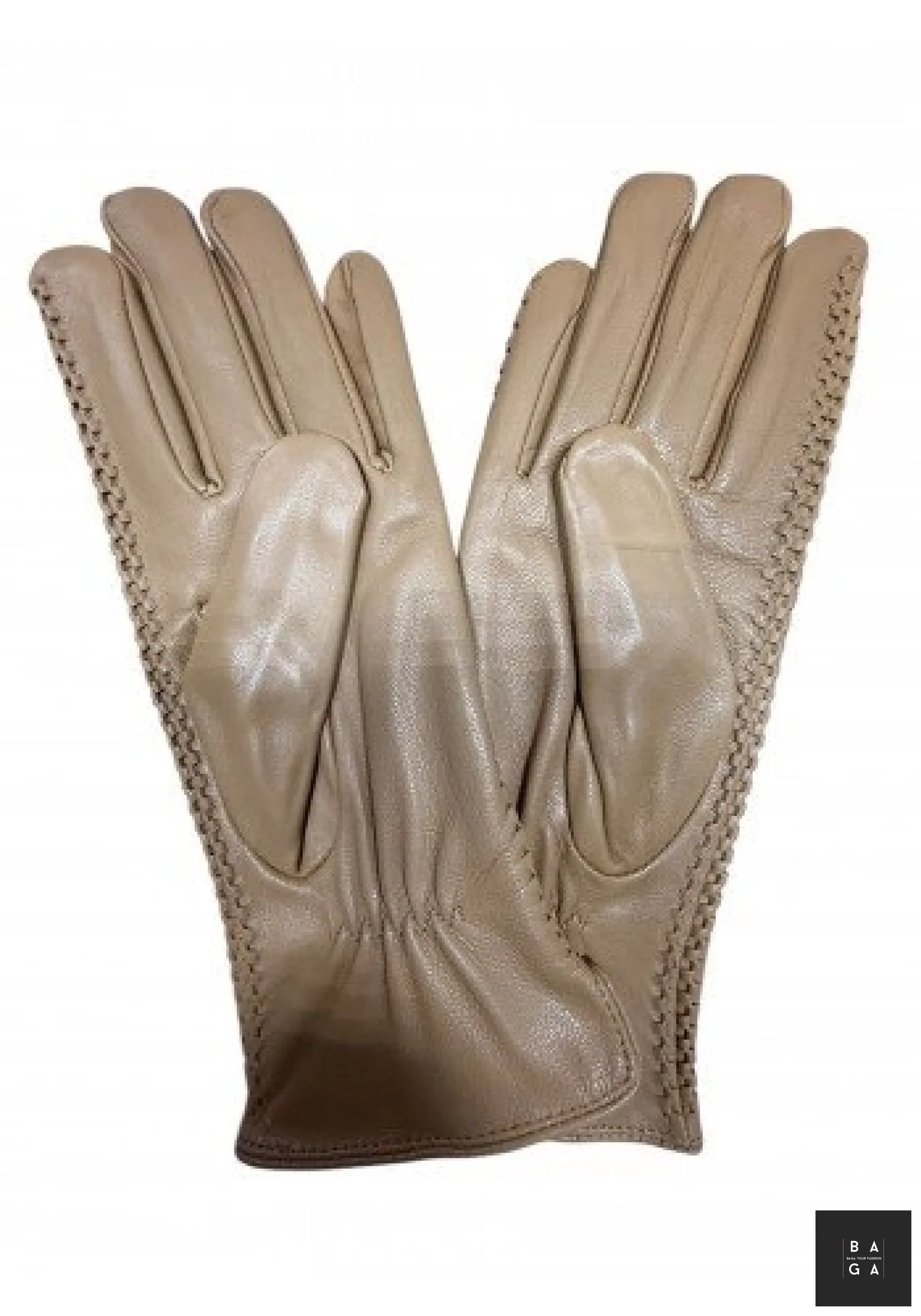 Ръкавици Дамски ръкавици от фина - лицева естествена кожа в кафяво с плюш