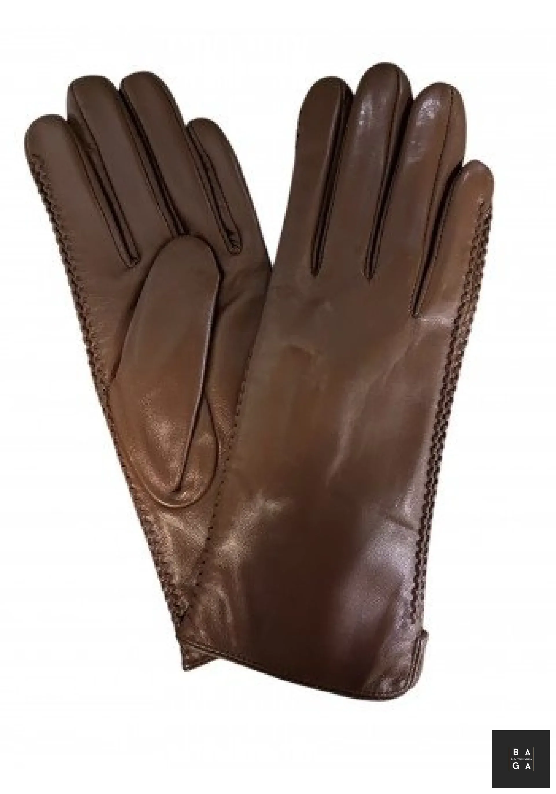 Ръкавици Дамски ръкавици от фина - лицева естествена кожа в тъмно кафяво с плюш